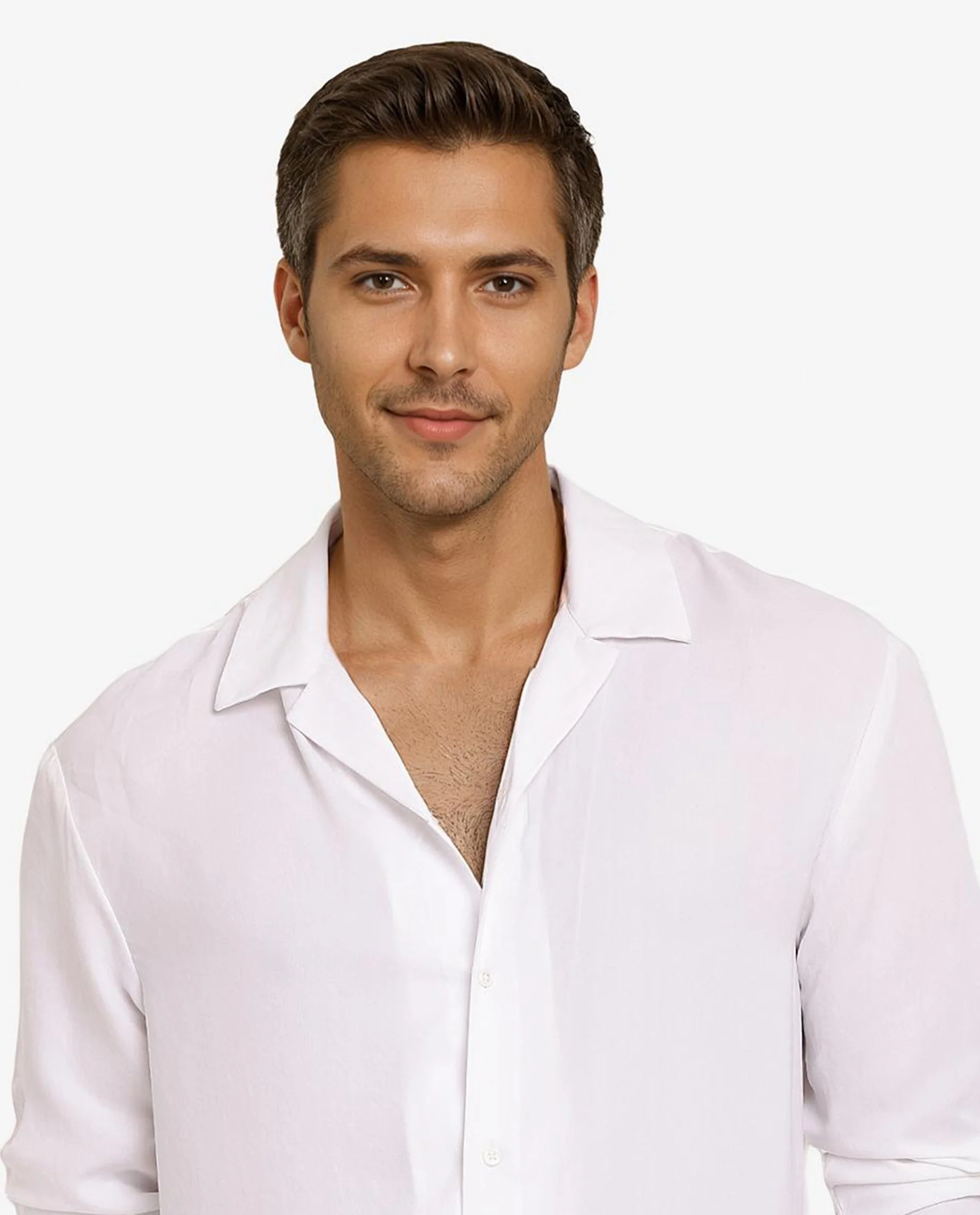 Rare Rabbit Articale Men's Enzo White Polyester Fabric Full Sleeve Collared Neck Button Closure Slim Fit Solid Shirt - Image 4