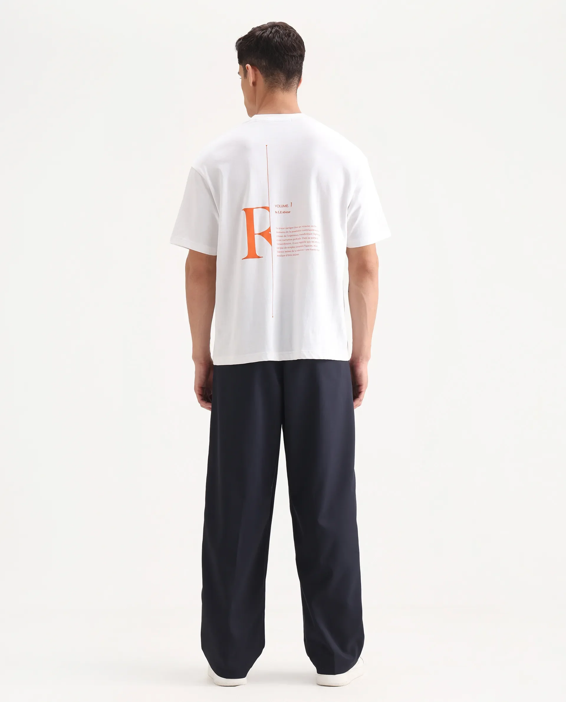 Rare Rabbit Men's Enzot Navy Cotton Plain Relaxed Fit Trouser - Image 8