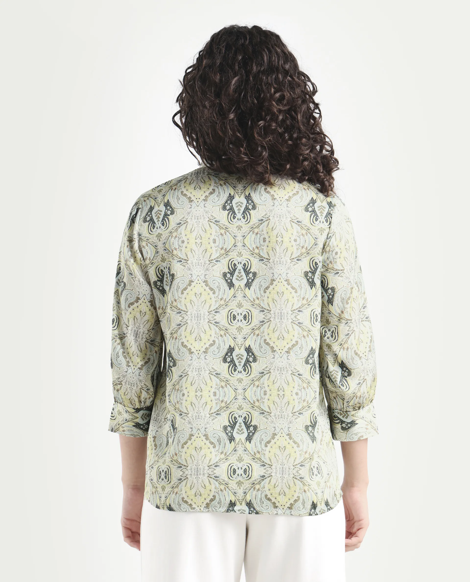 Rareism Women's Epsea Multi Cotton Paisley Print Cuffed Sleeve Regular Fit Top - Image 7