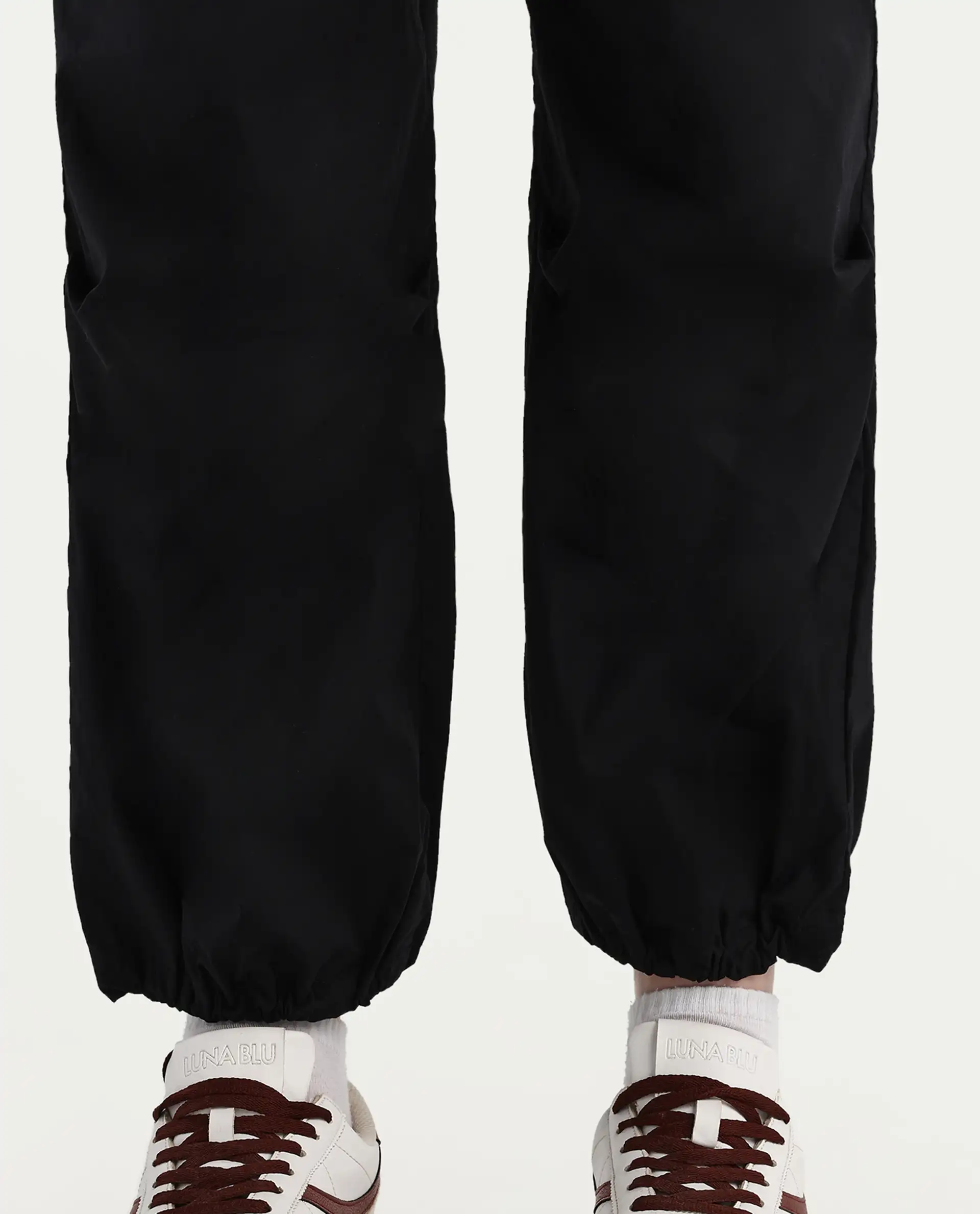 Rareism Women's Epwor Black Viscose Plain Ankle Length Baggy Trouser - Image 4