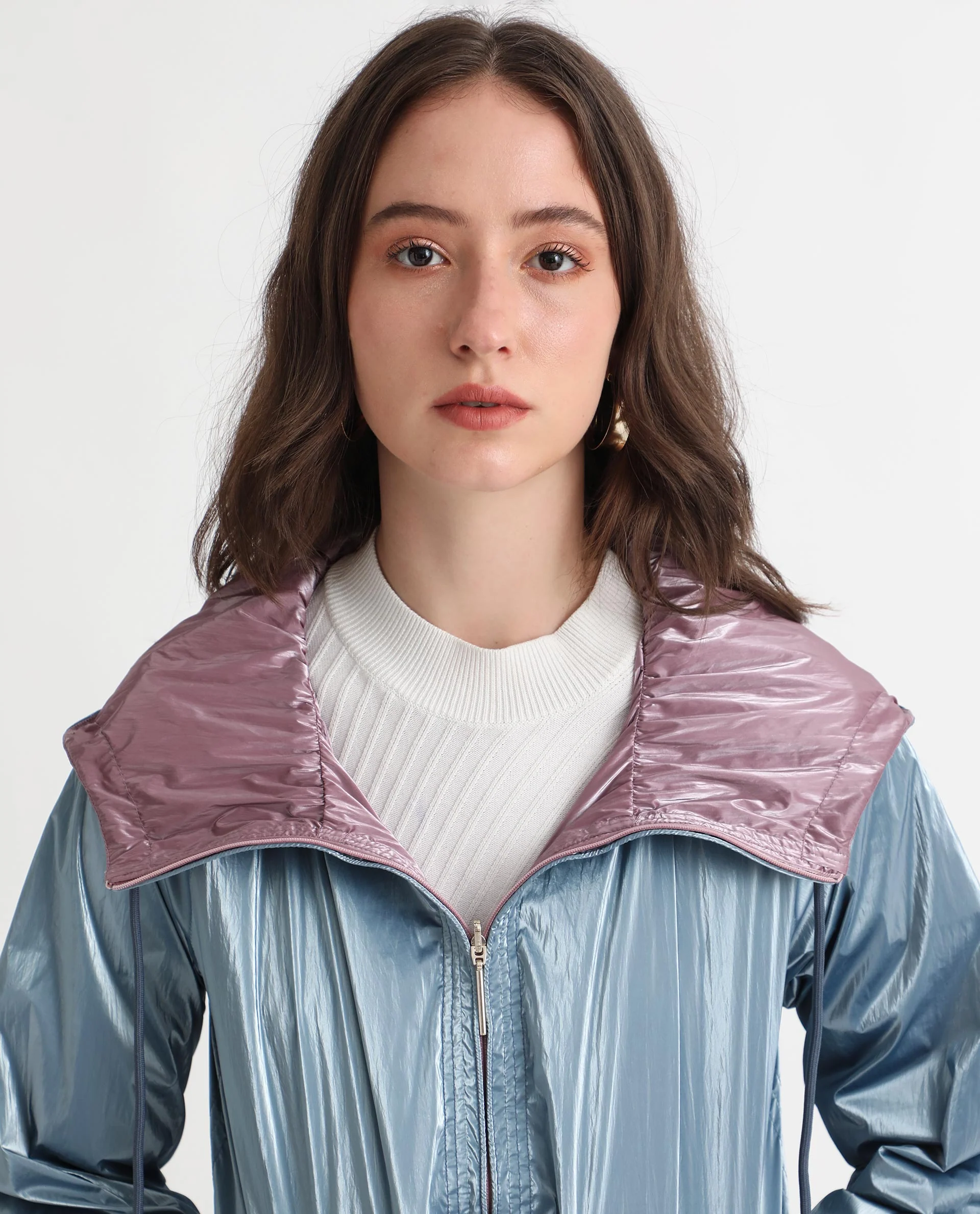 Rareism Women's Erber Pink Polyester Hooded Plain Balloon Sleeve Regular Fit Jacket - Image 10