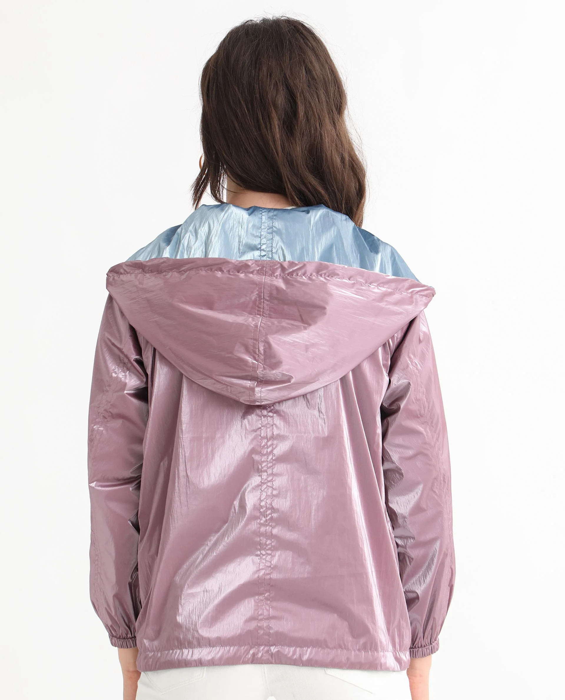 Rareism Women's Erber Pink Polyester Hooded Plain Balloon Sleeve Regular Fit Jacket - Image 14