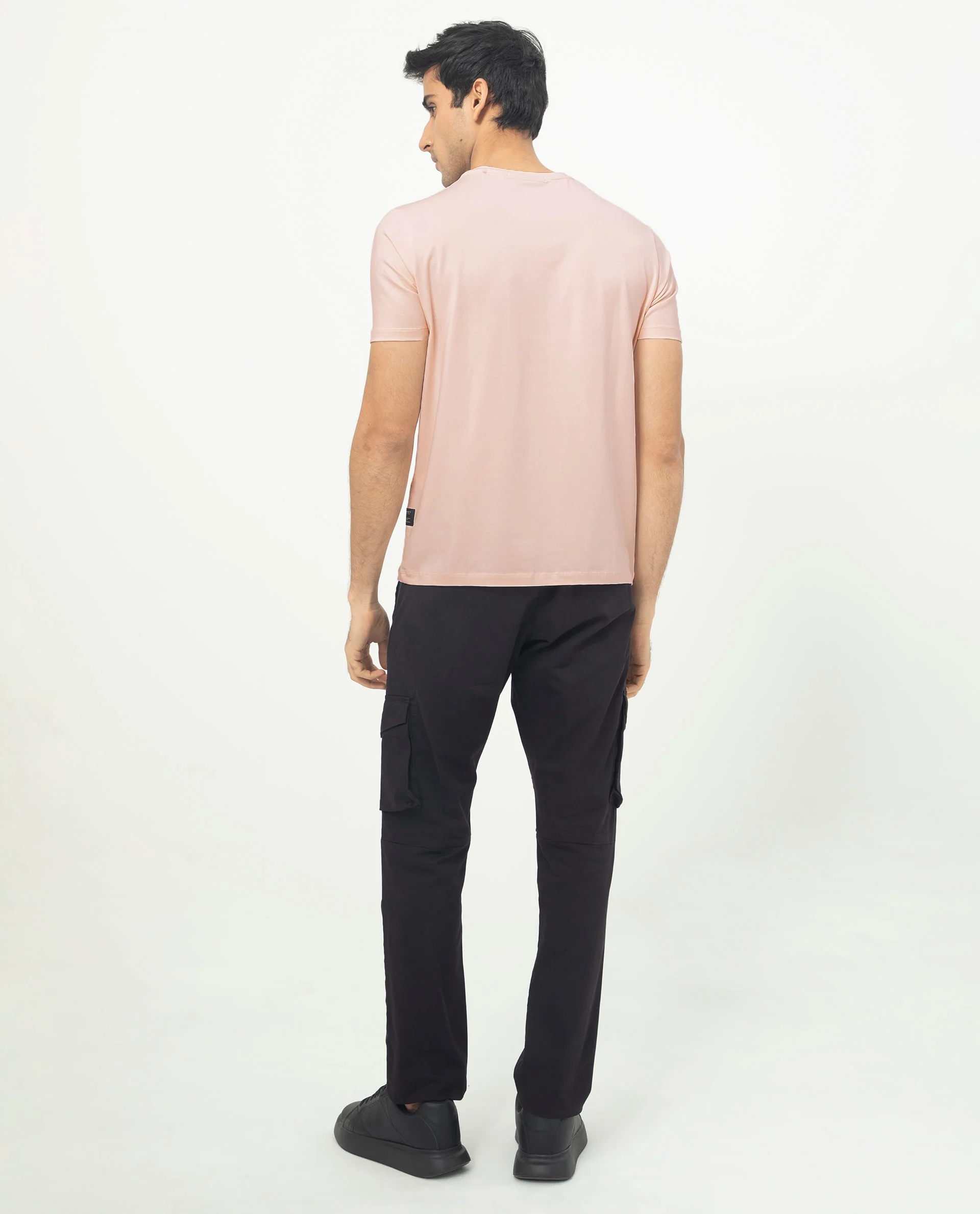 Rare Rabbit Men's Erdon Pastel Pink Cotton Graphic Print Slim Fit Half Sleeve Crew Neck T-Shirt - Image 10