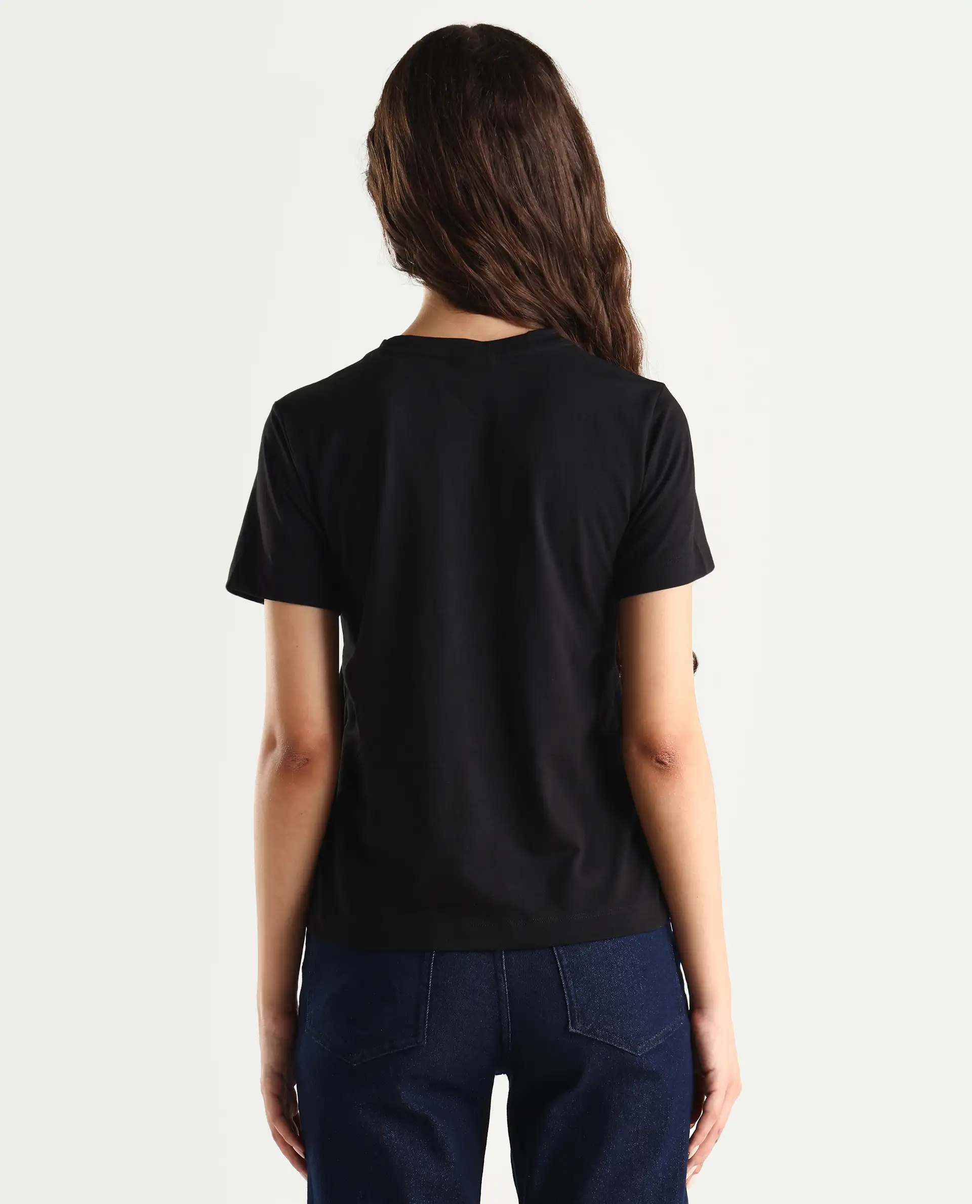 Rareism Women's Cotton Blend Crew Neck Graphic Print Regular Fit T-Shirt - Image 7