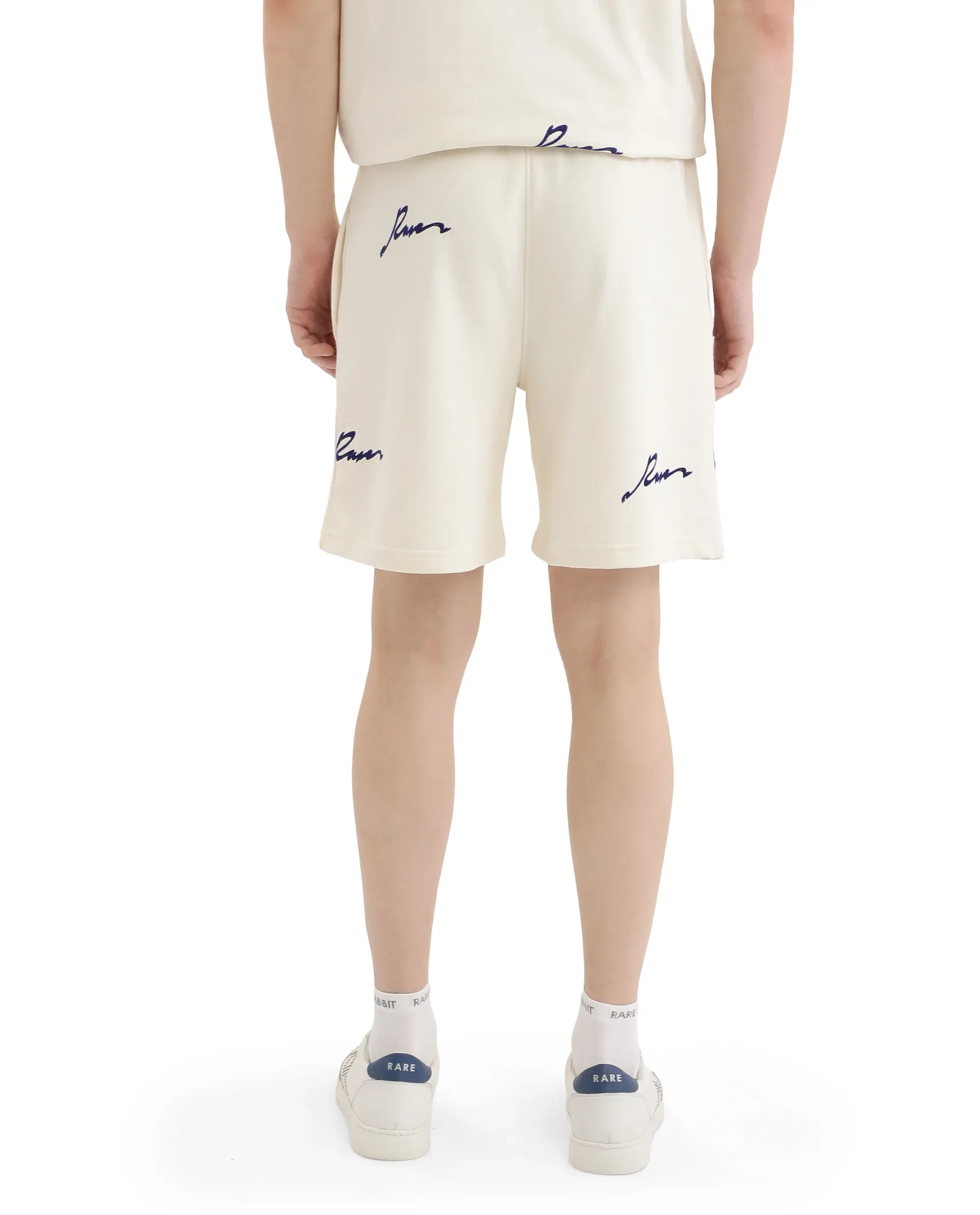 Rare Rabbit Men's Erken B Off White Cotton Blend Typography Print Oversized Fit Shorts - Image 5