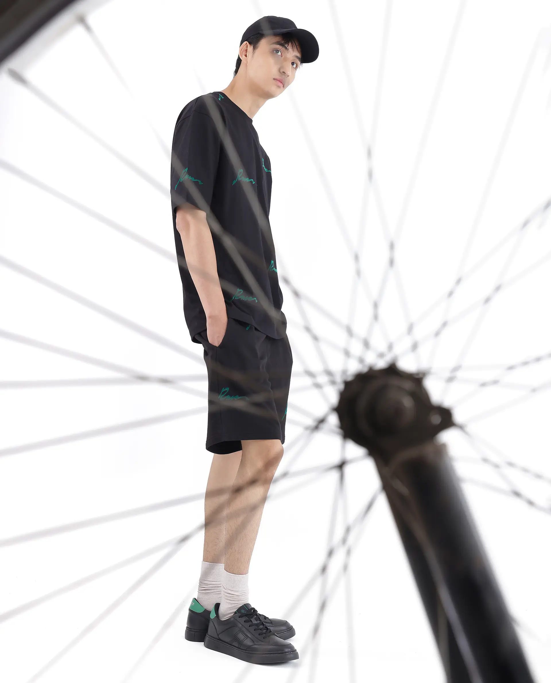 Rare Rabbit Men's Erken Black Cotton Graphic Print Oversized Fit Half Sleeve Crew Neck T-Shirt - Image 8