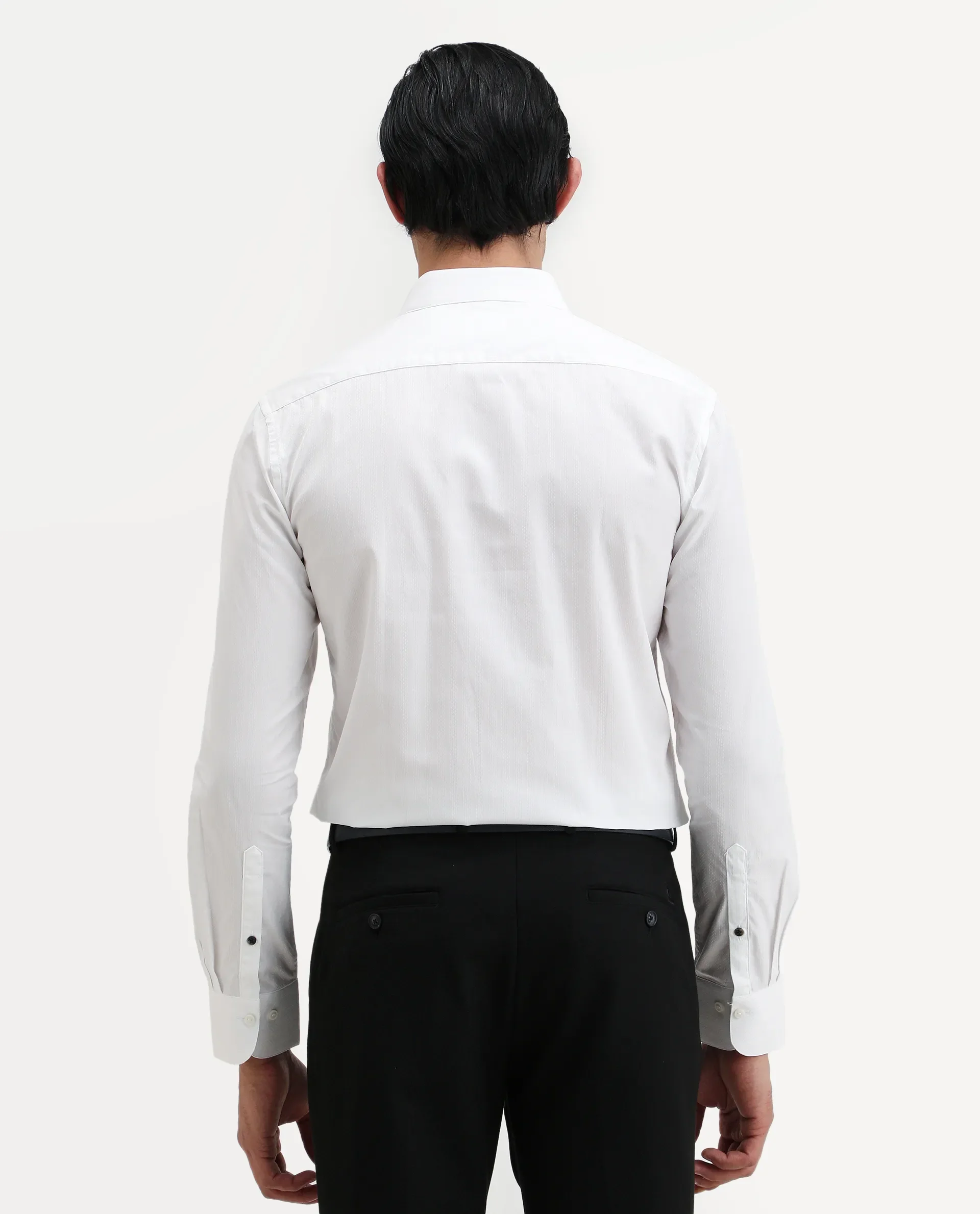 Rare Rabbit Men's Erlane White Cotton Plain Regular Fit Full Sleeve Collared Shirt - Image 8