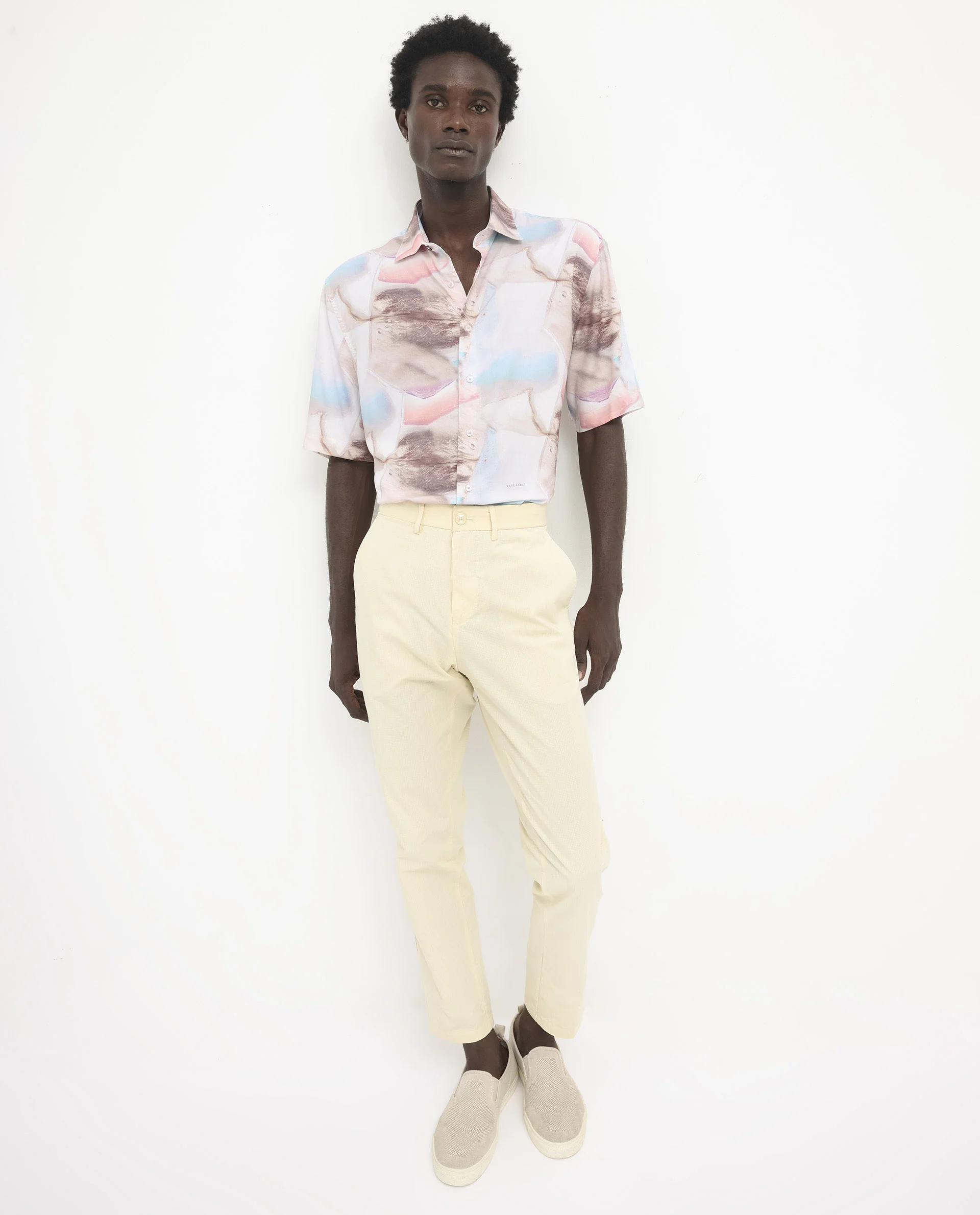 Rare Rabbit Men's Errai Beige Viscose Floral Print Boxy Fit Half Sleeve Collared Shirt - Image 2