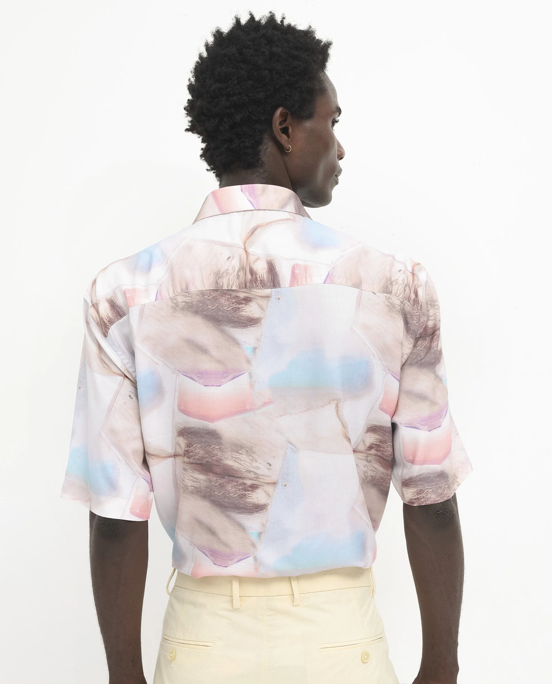 Rare Rabbit Men's Errai Beige Viscose Floral Print Boxy Fit Half Sleeve Collared Shirt - Image 8