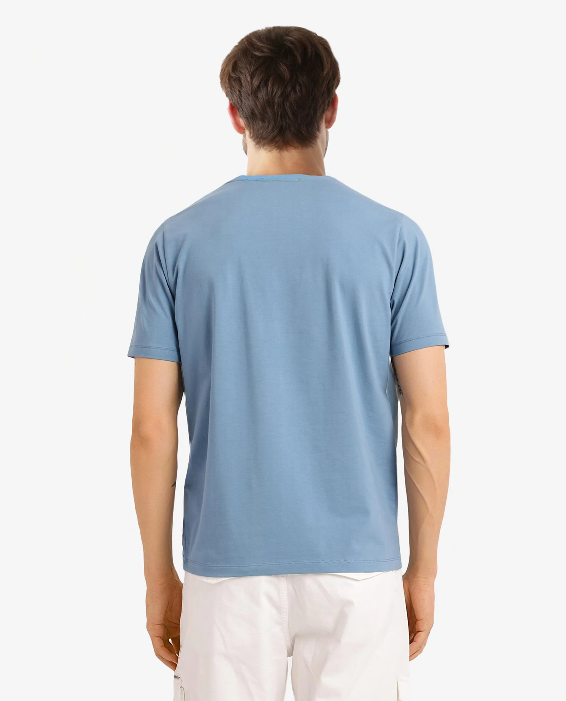 Rare Rabbit Men's Esse Blue Cotton Graphic Print Regular Fit Half Sleeve Crew Neck T-Shirt - Image 6