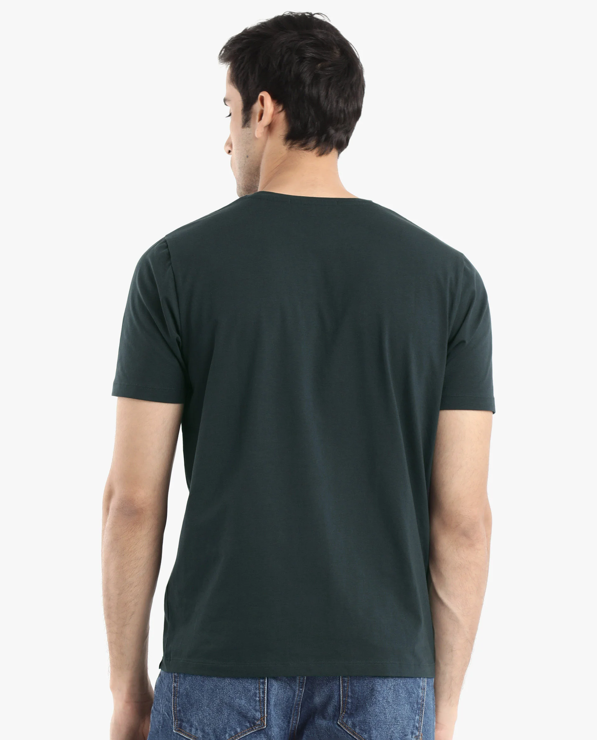 Rare Rabbit Men's Esse Dark Green Cotton Graphic Print Regular Fit Half Sleeve Crew Neck T-Shirt - Image 7