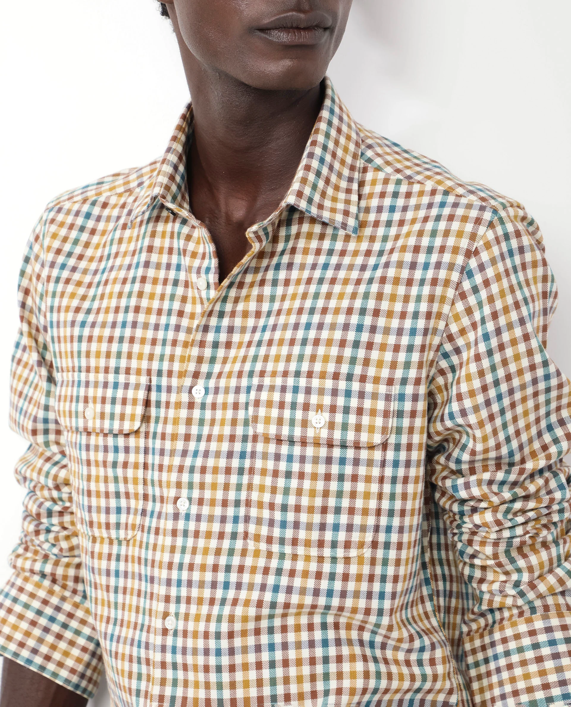 Rare Rabbit Men's Essen Mustard Cotton Checked Print Regular Fit Full Sleeve Collared Shirt - Image 16
