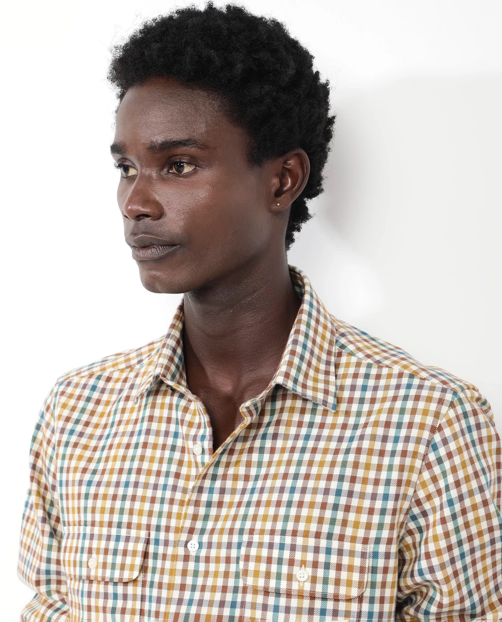 Rare Rabbit Men's Essen Mustard Cotton Checked Print Regular Fit Full Sleeve Collared Shirt - Image 5