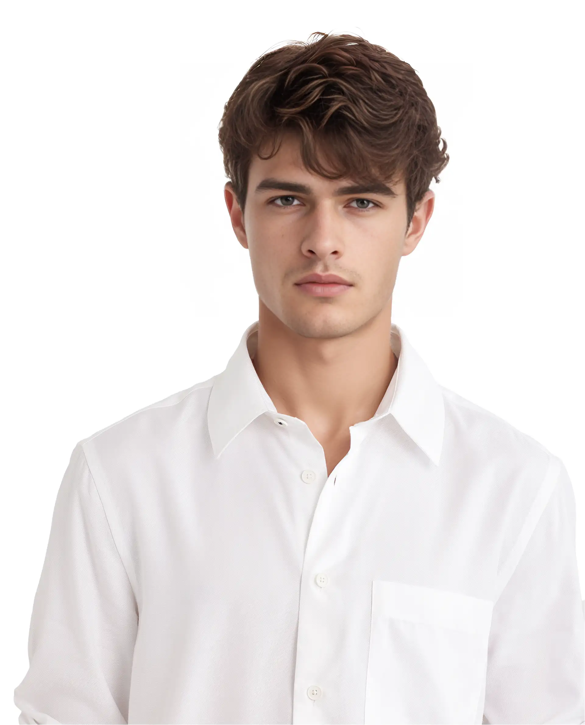 Rare Rabbit Men's Esso Ls-25 White Viscose Blend Plain Relaxed Fit Full Sleeve Collared Shirt - Image 3