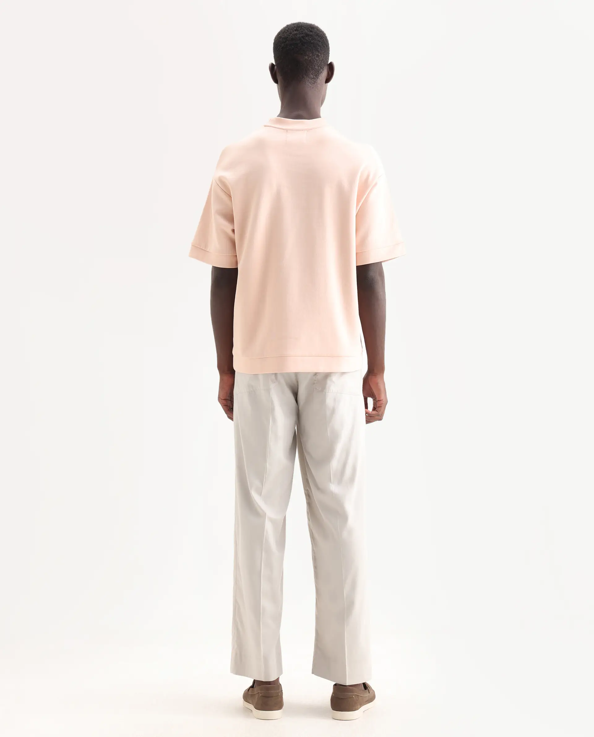 Rare Rabbit Men's Essot Grey Viscose Blend Plain Baggy Fit Trouser - Image 9