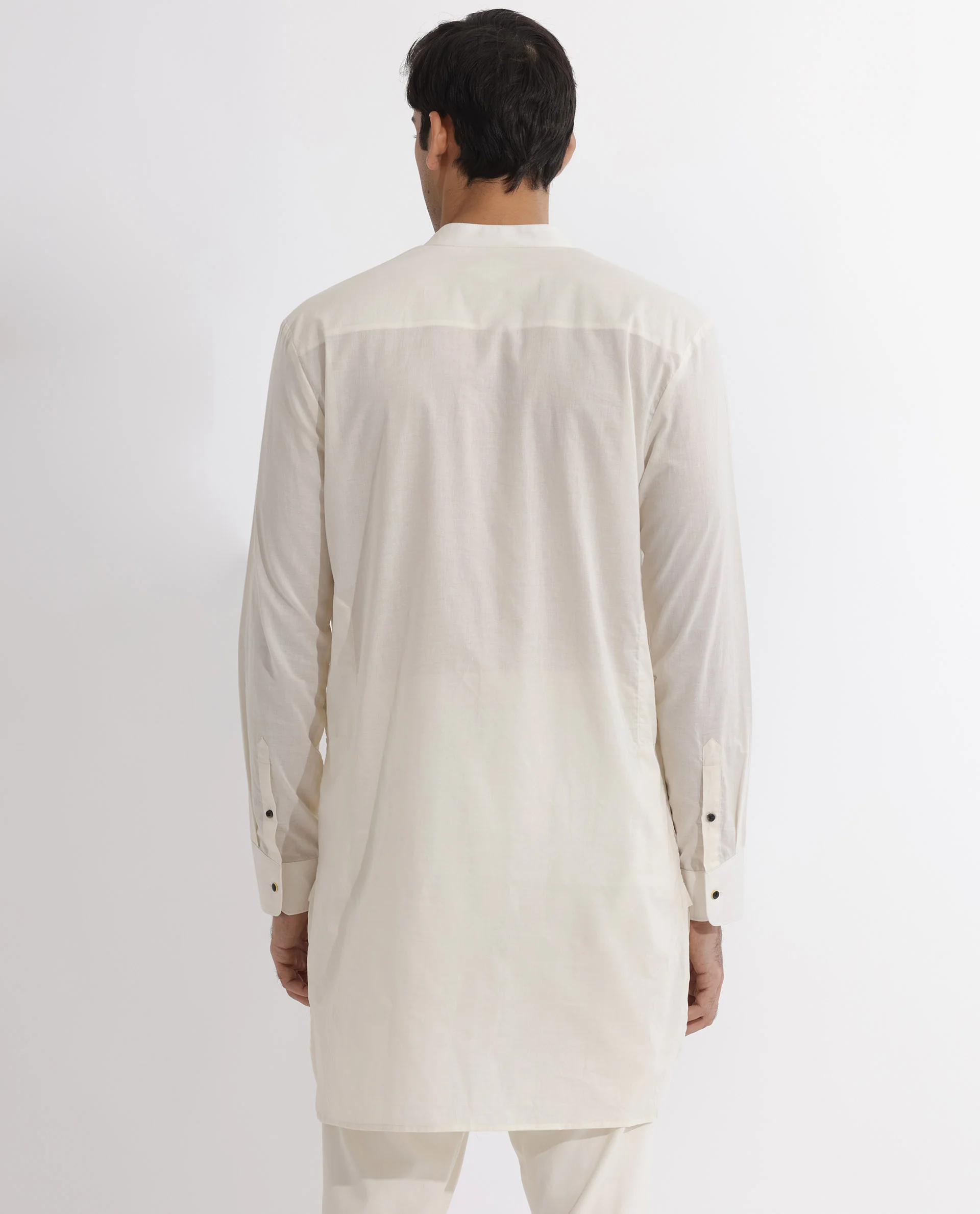 Rare Rabbit Men's Ethnic Beige Cotton Striped Print Regular Fit Full Sleeve Mandarin Collar Kurta - Image 9