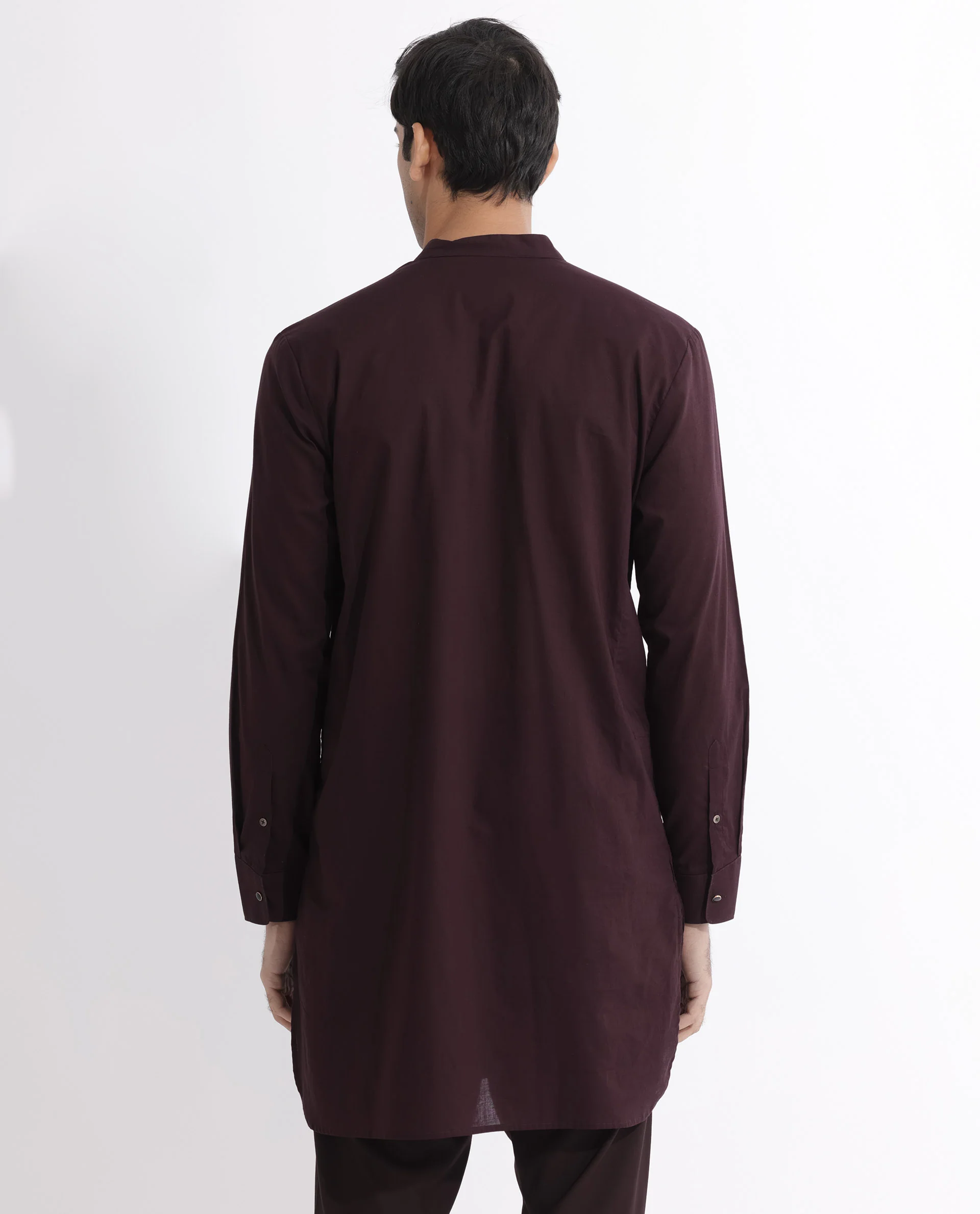 Rare Rabbit Men's Ethnic Maroon Cotton Striped Print Regular Fit Full Sleeve Mandarin Collar Kurta - Image 11