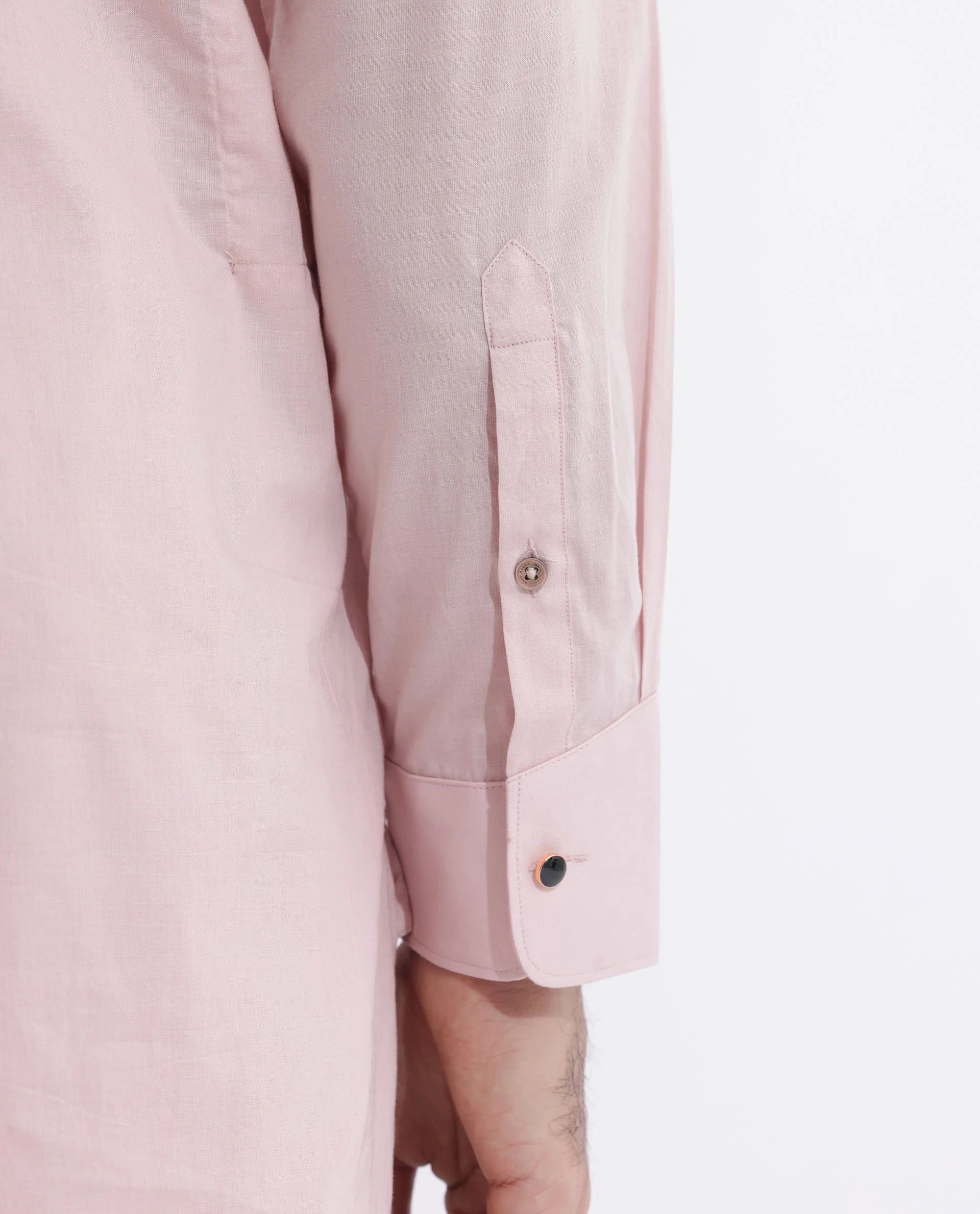 Rare Rabbit Men's Ethnic Pink Cotton Striped Print Regular Fit Full Sleeve Mandarin Collar Kurta - Image 9