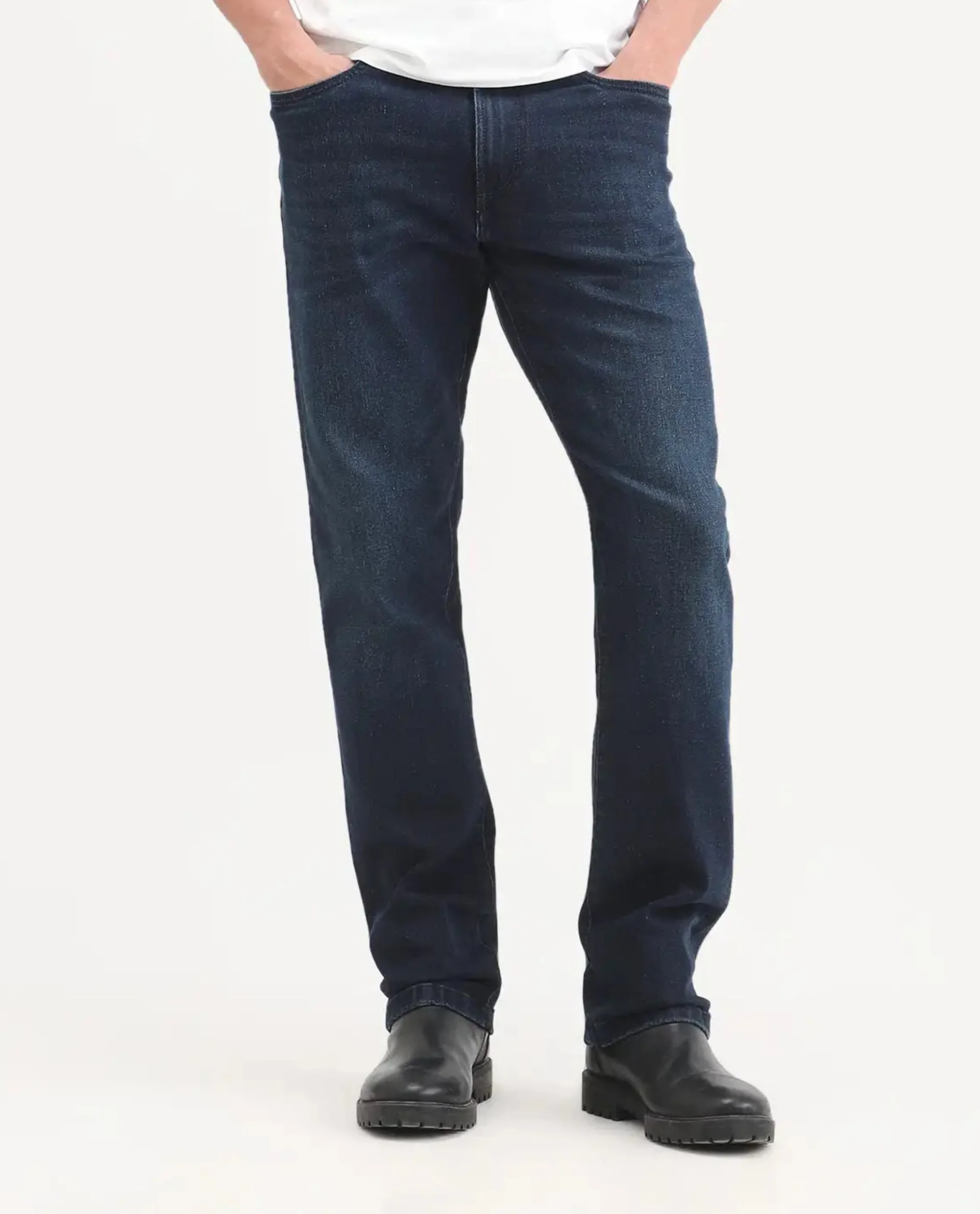 Rare Rabbit Men's Evolve 26 Dark Navy Cotton Blend Morris Regular Fit Plain Jeans - Image 8
