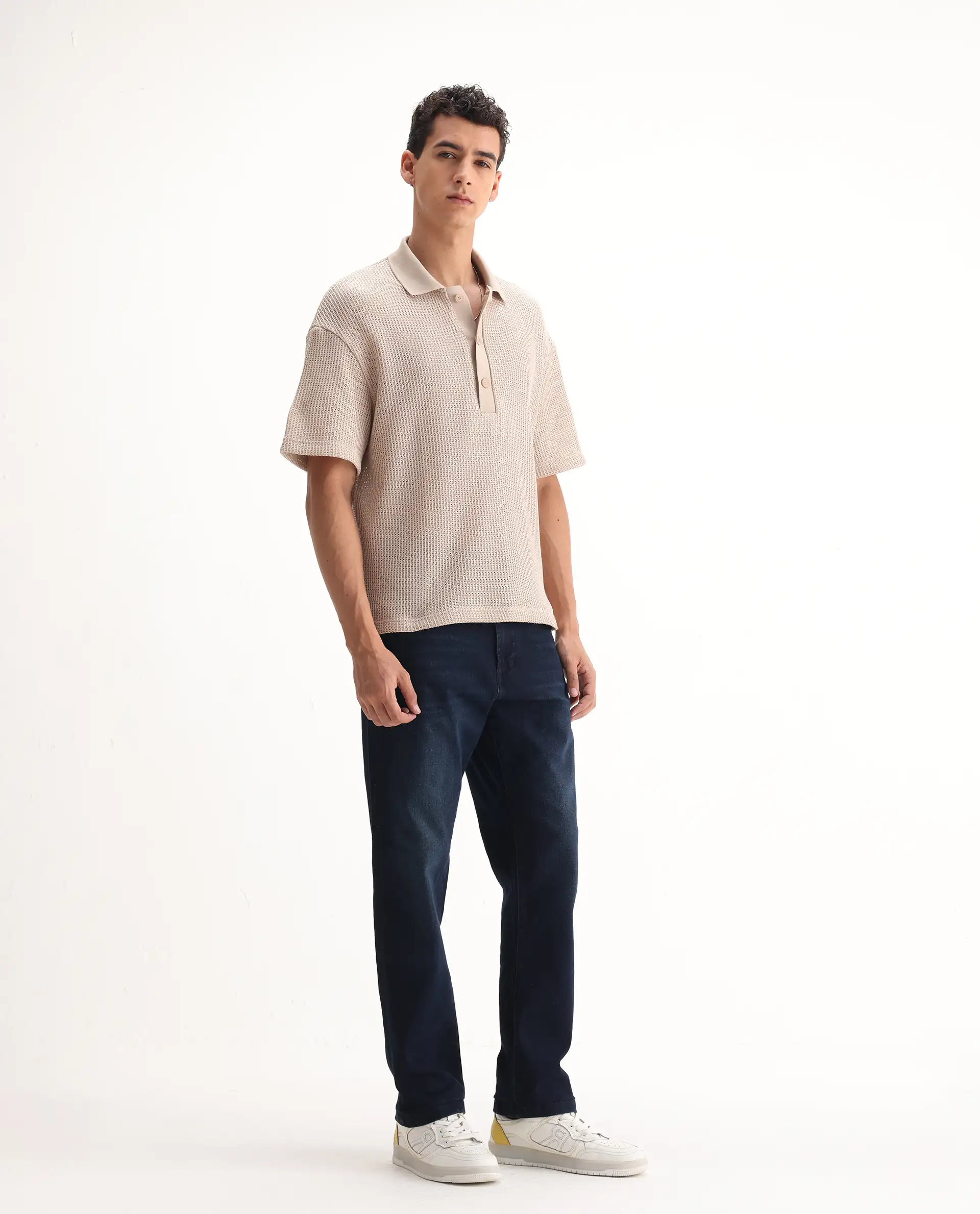 Rare Rabbit Men's Evolve Dark Navy Cotton Blend Plain Morris Regular Fit Jeans - Image 5