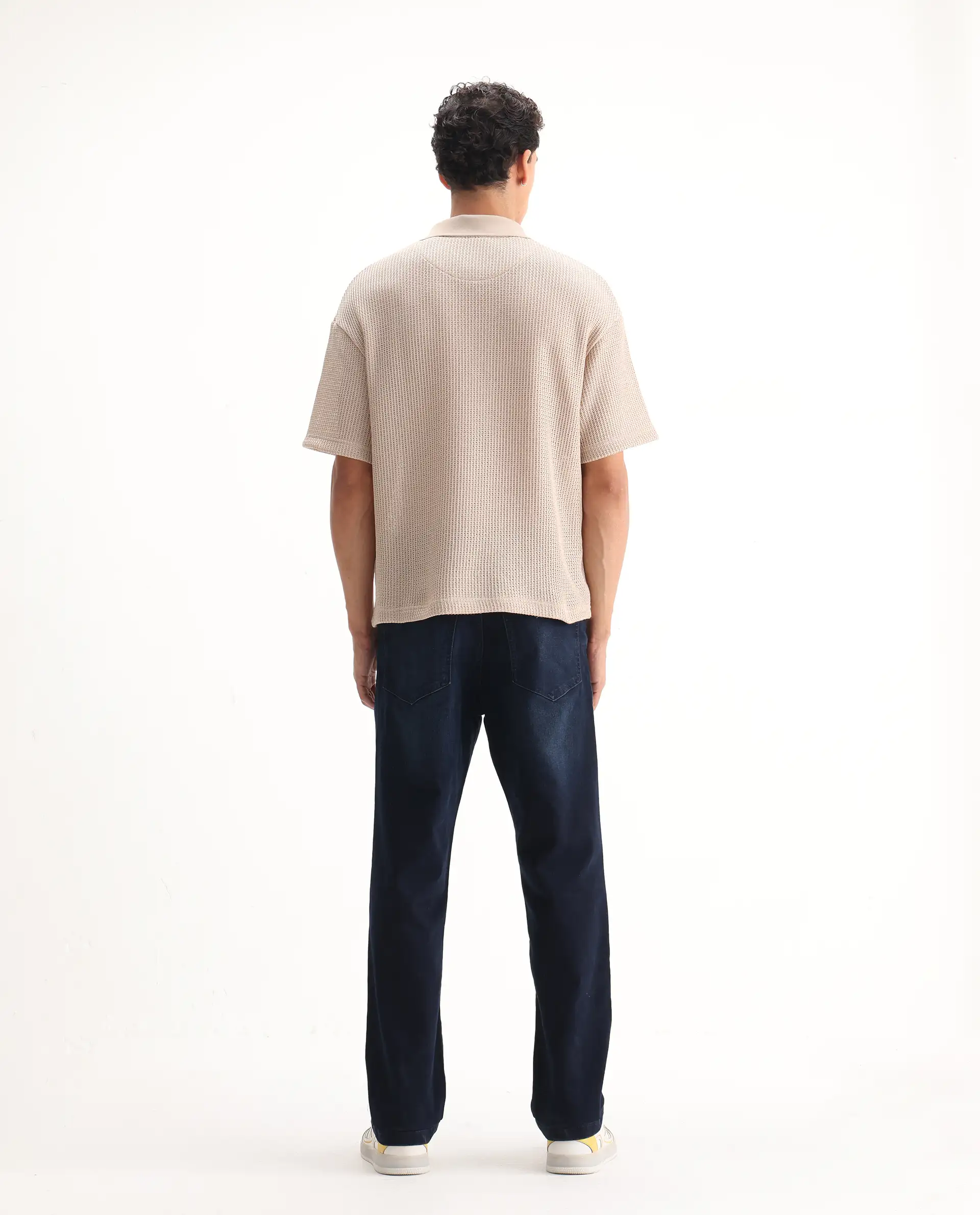 Rare Rabbit Men's Evolve Dark Navy Cotton Blend Plain Morris Regular Fit Jeans - Image 9