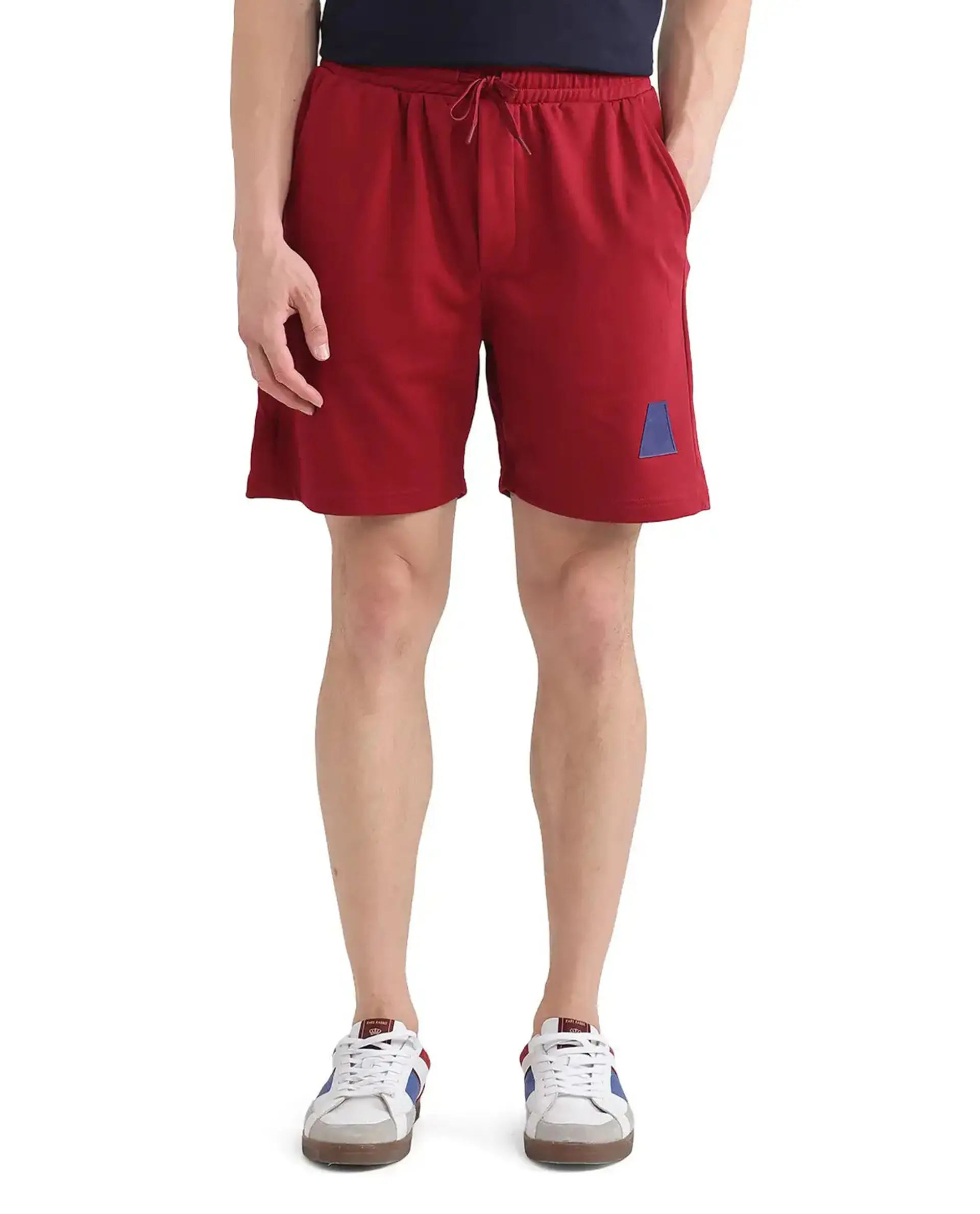 Rare Rabbit Men's Exclaim-B Red Cotton Graphic Print Oversized Fit Shorts - Image 10