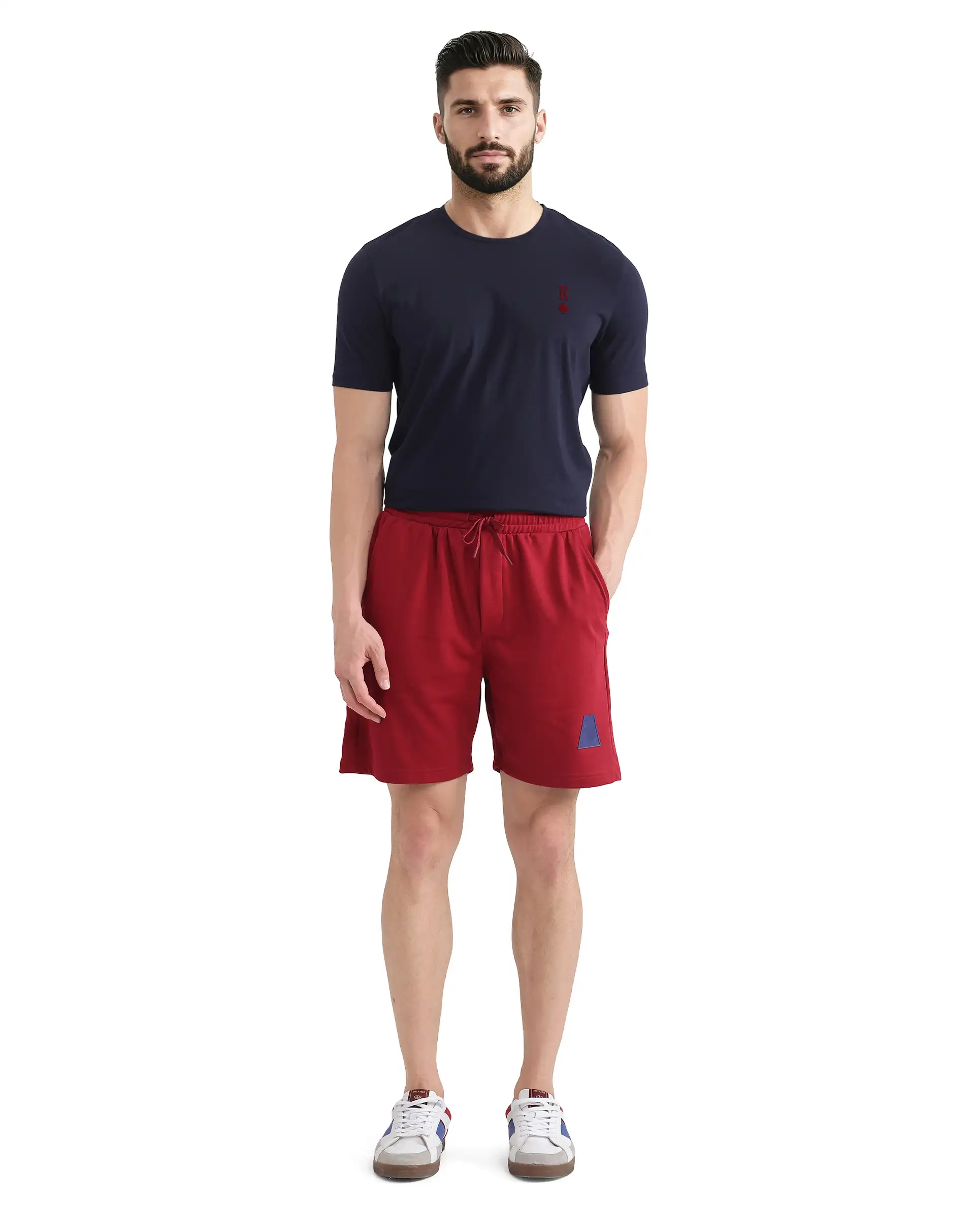 Rare Rabbit Men's Exclaim-B Red Cotton Graphic Print Oversized Fit Shorts - Image 2