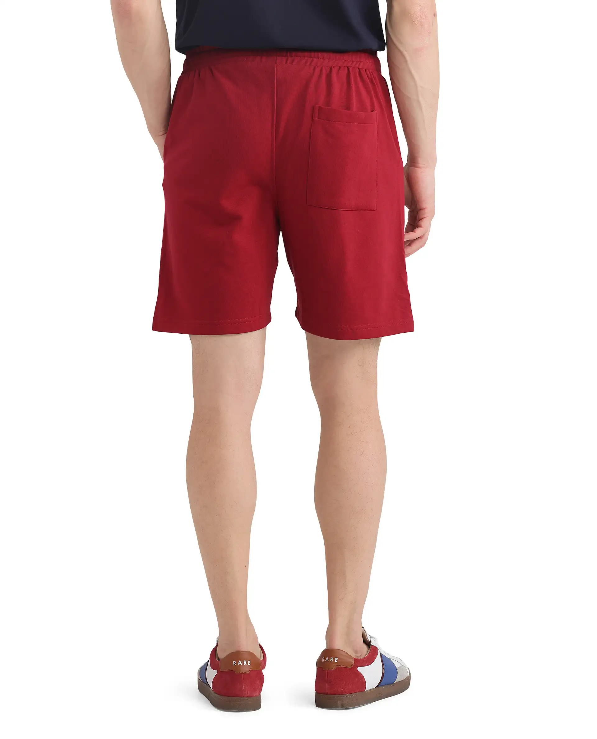 Rare Rabbit Men's Exclaim-B Red Cotton Graphic Print Oversized Fit Shorts - Image 4