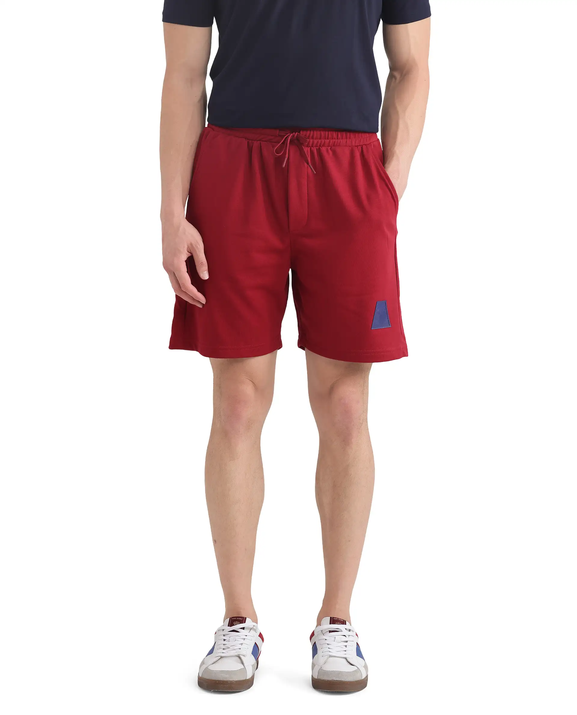 Rare Rabbit Men's Exclaim-B Red Cotton Graphic Print Oversized Fit Shorts - Image 6