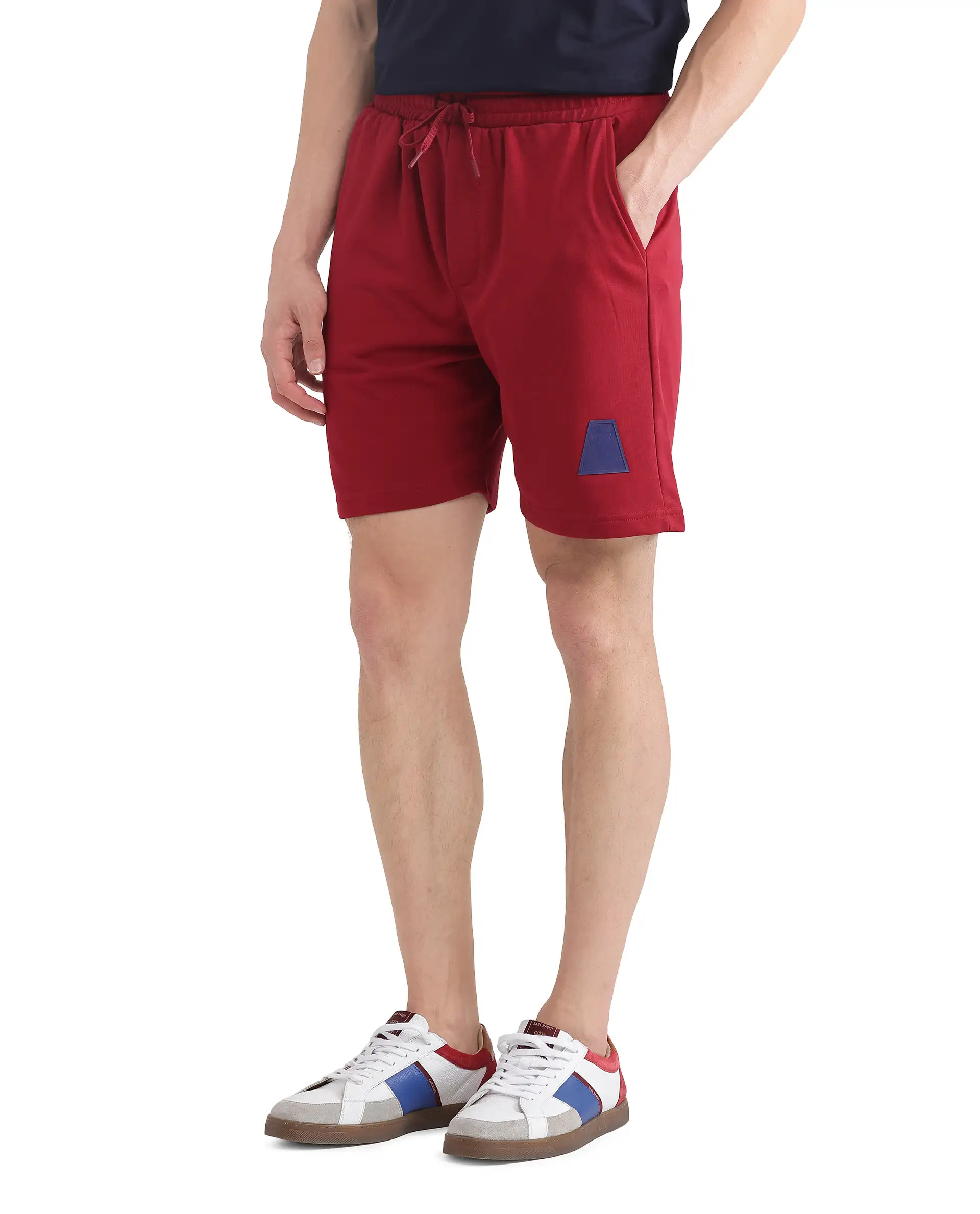 Rare Rabbit Men's Exclaim-B Red Cotton Graphic Print Oversized Fit Shorts - Image 7
