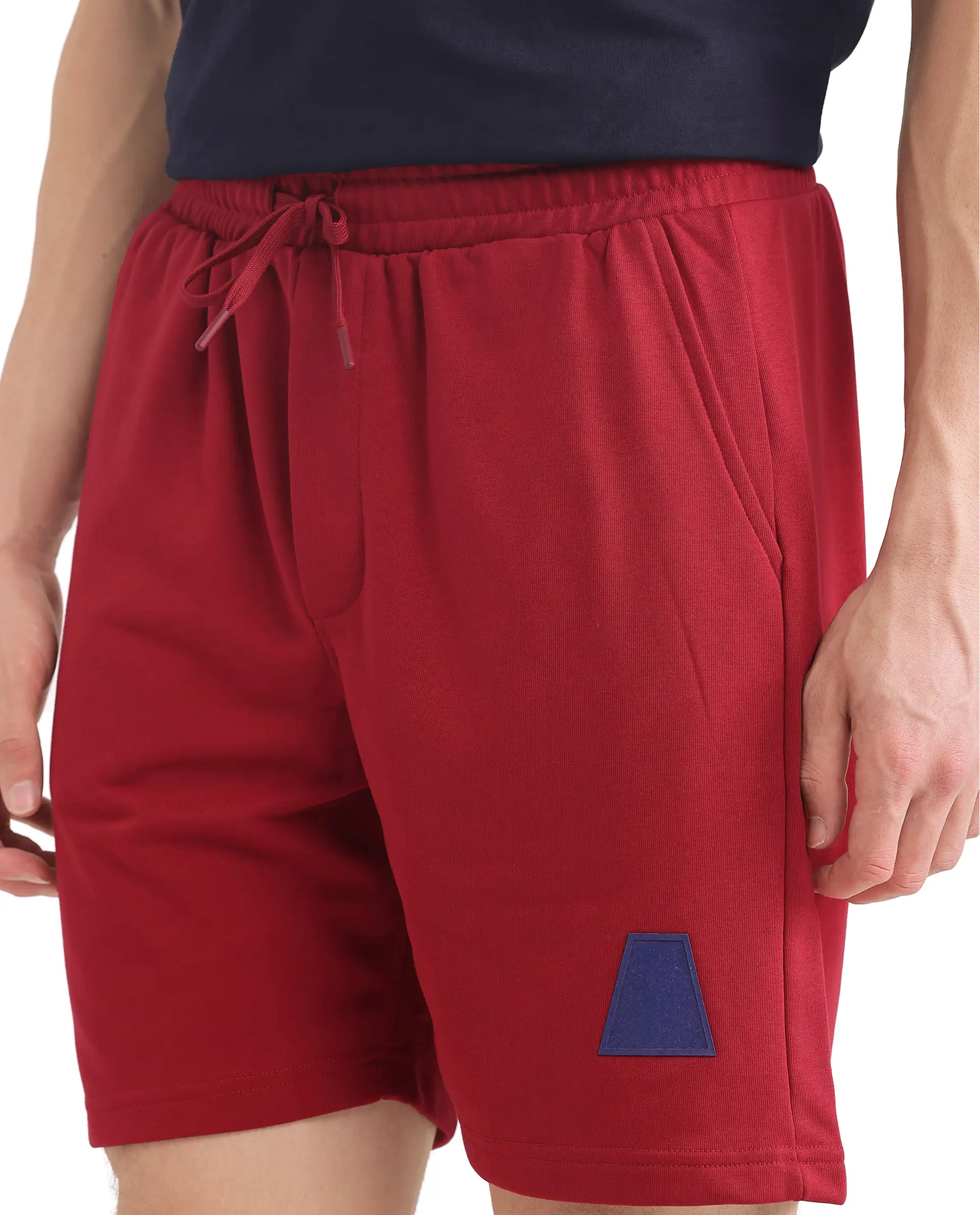 Rare Rabbit Men's Exclaim-B Red Cotton Graphic Print Oversized Fit Shorts - Image 9
