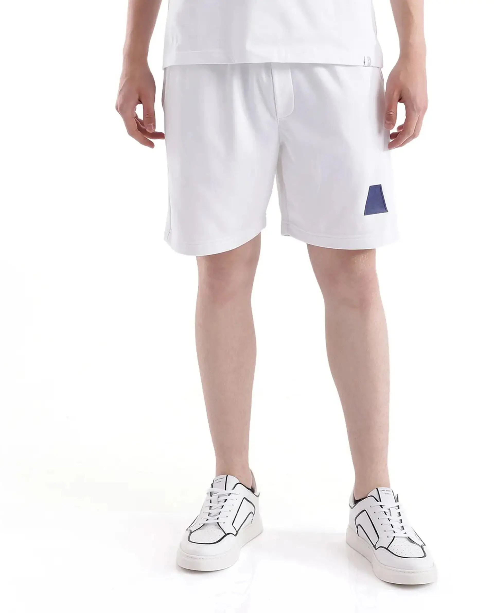 Rare Rabbit Men's Exclaim-B White Cotton Graphic Print Oversized Fit Shorts - Image 10