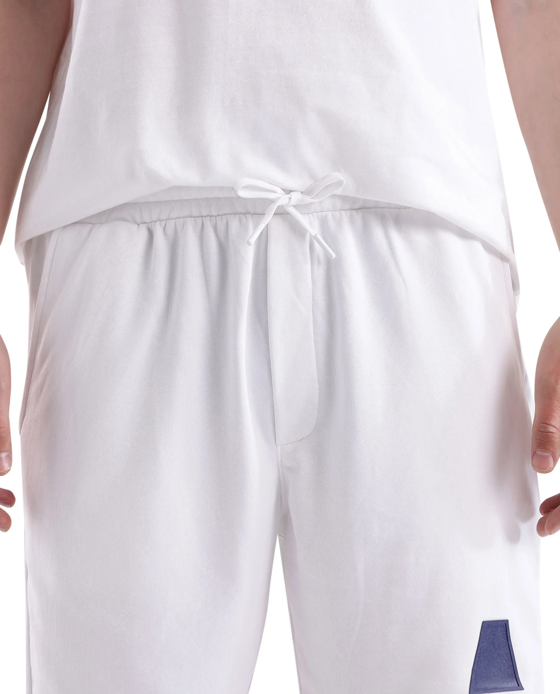 Rare Rabbit Men's Exclaim-B White Cotton Graphic Print Oversized Fit Shorts - Image 3