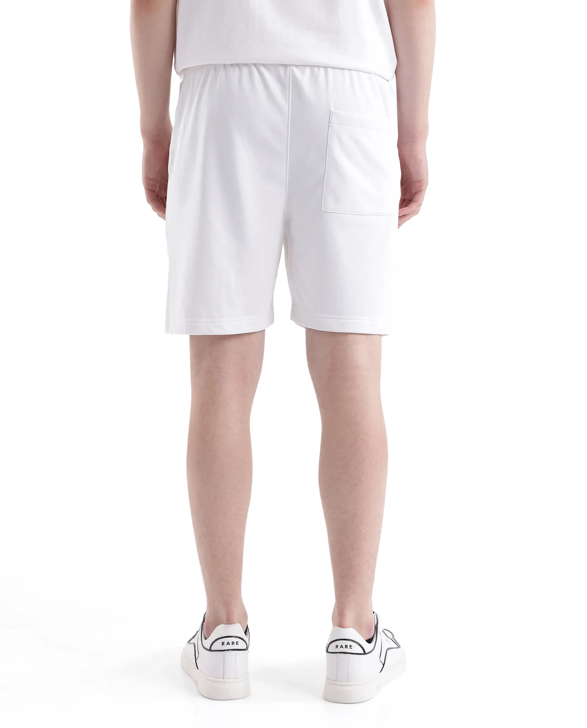 Rare Rabbit Men's Exclaim-B White Cotton Graphic Print Oversized Fit Shorts - Image 4