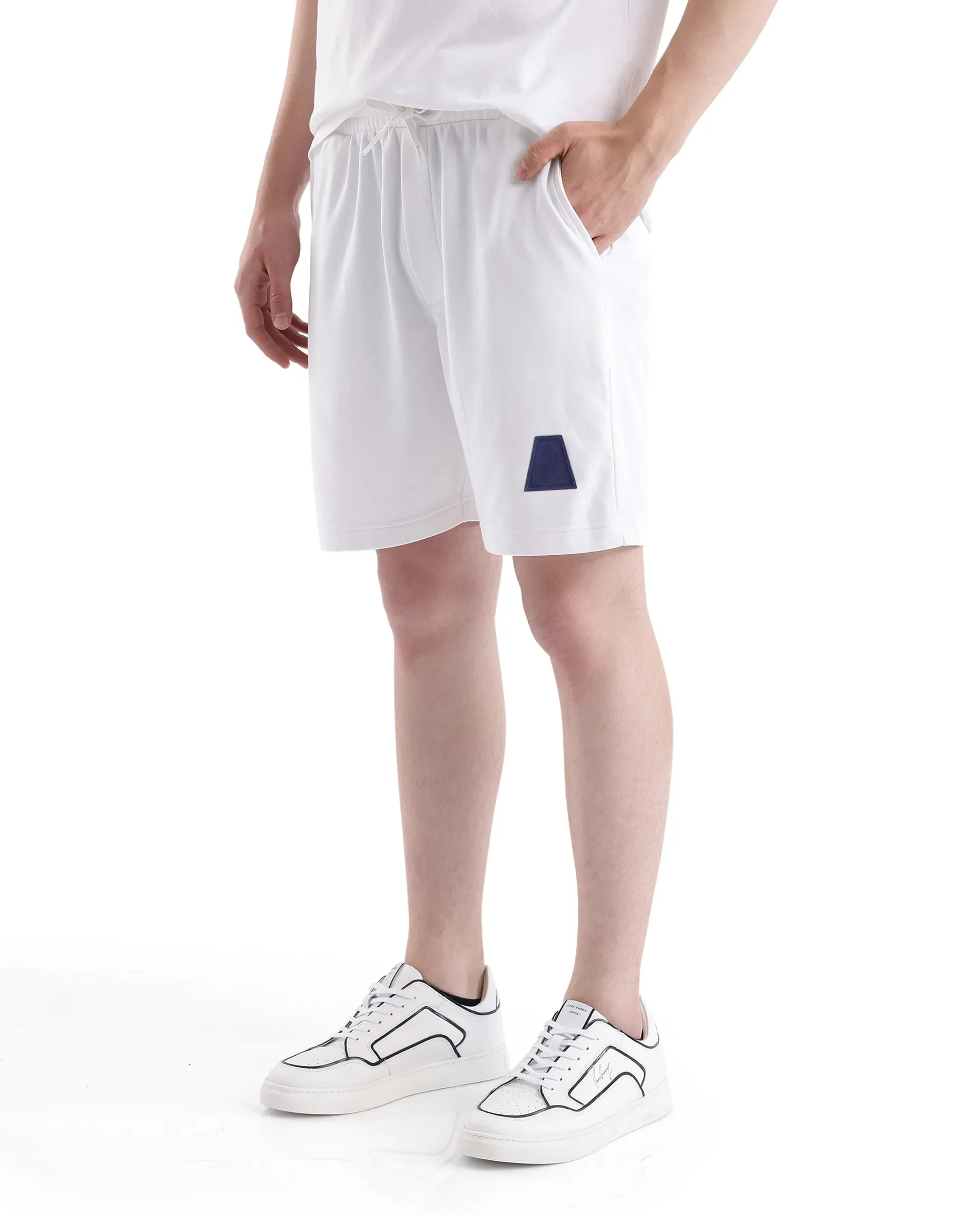 Rare Rabbit Men's Exclaim-B White Cotton Graphic Print Oversized Fit Shorts - Image 5