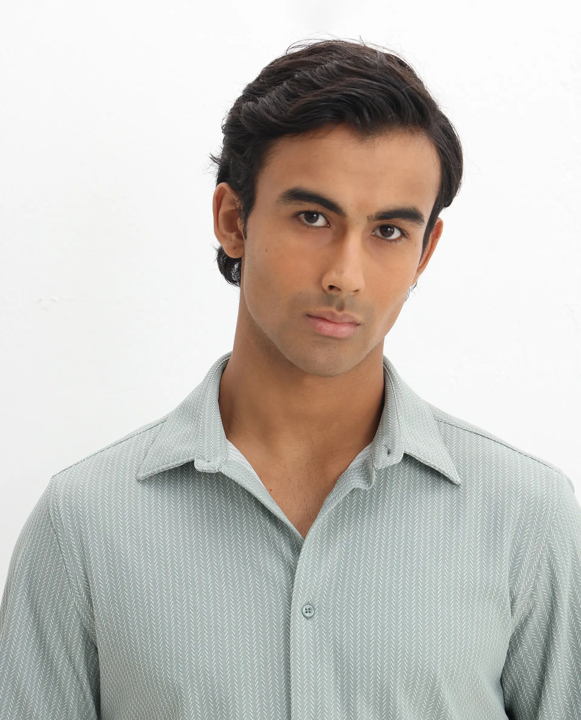 Rare Rabbit Men's Exclo Pastel Green Polyester Jacquard Regular Fit Full Sleeve Collared Shirt - Image 7