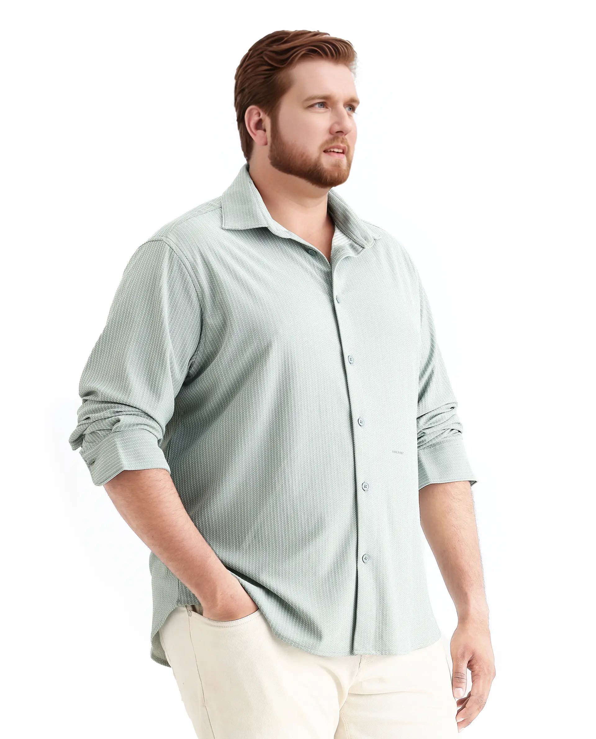Rare Rabbit Men's Exclop Pastel Green Cotton Fabric Full Sleeves Collared Neck Button Closure Striped Shirt - Image 5