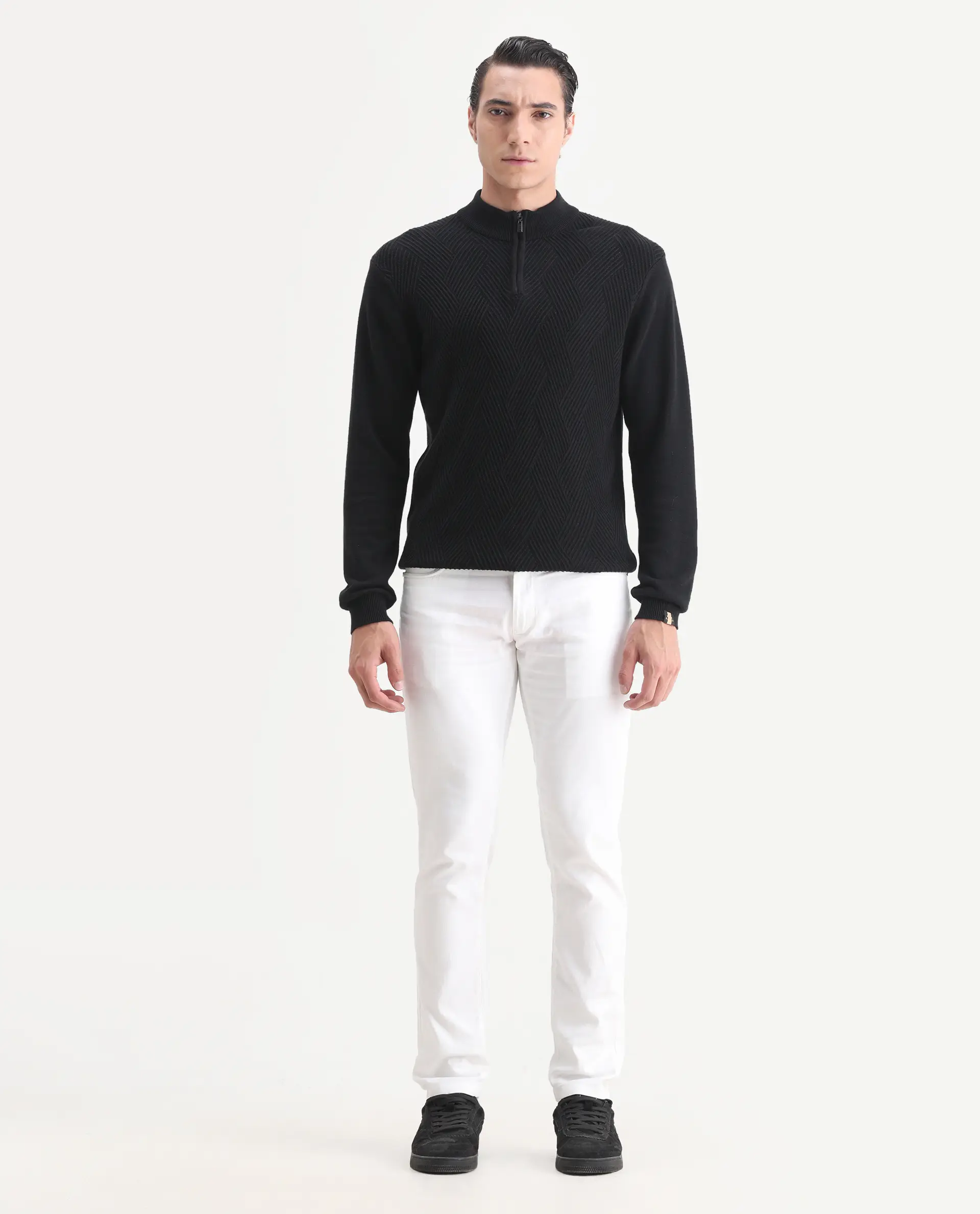 Rare Rabbit Men's Expore White Linen Blend Plain Regular Fit Trouser - Image 4