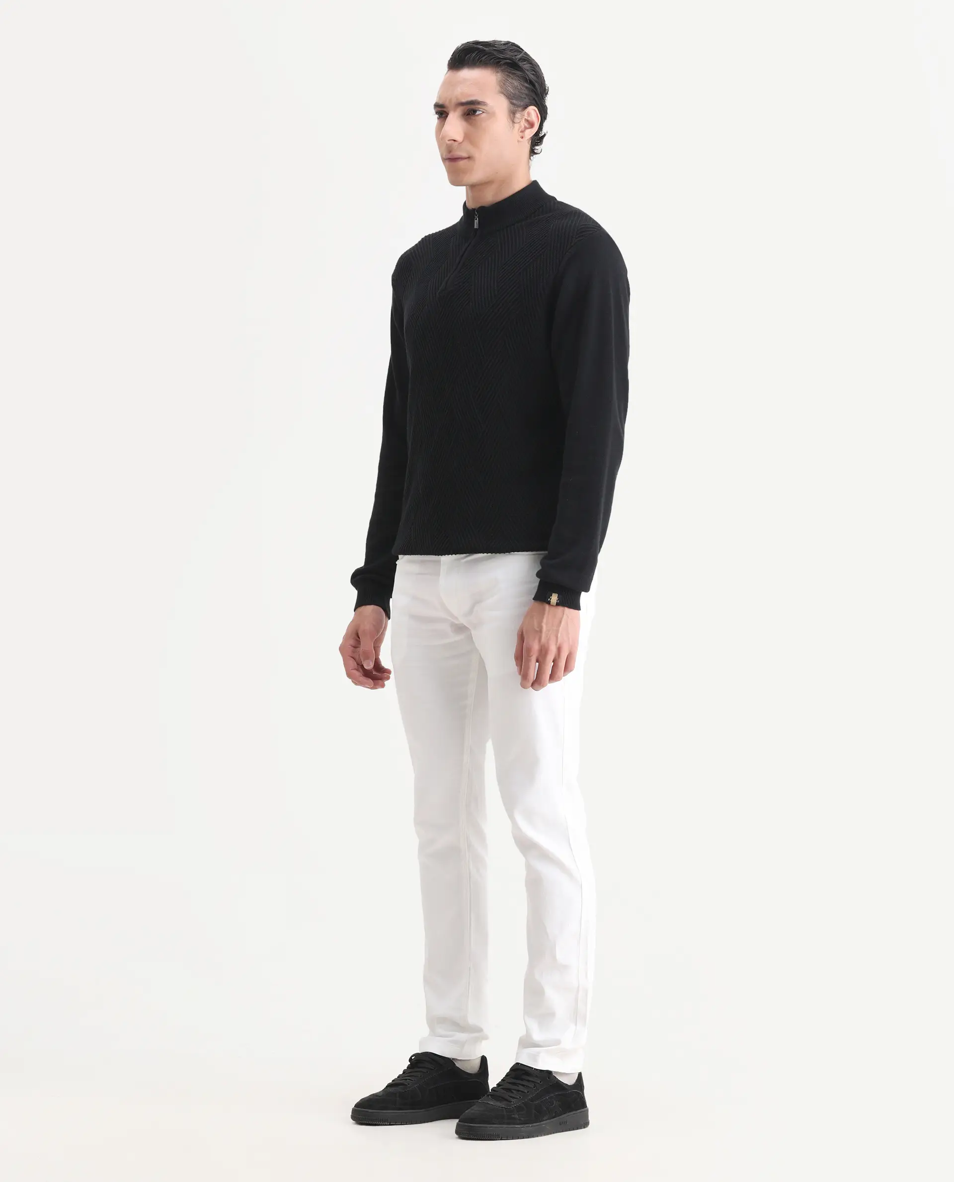 Rare Rabbit Men's Expore White Linen Blend Plain Regular Fit Trouser - Image 5