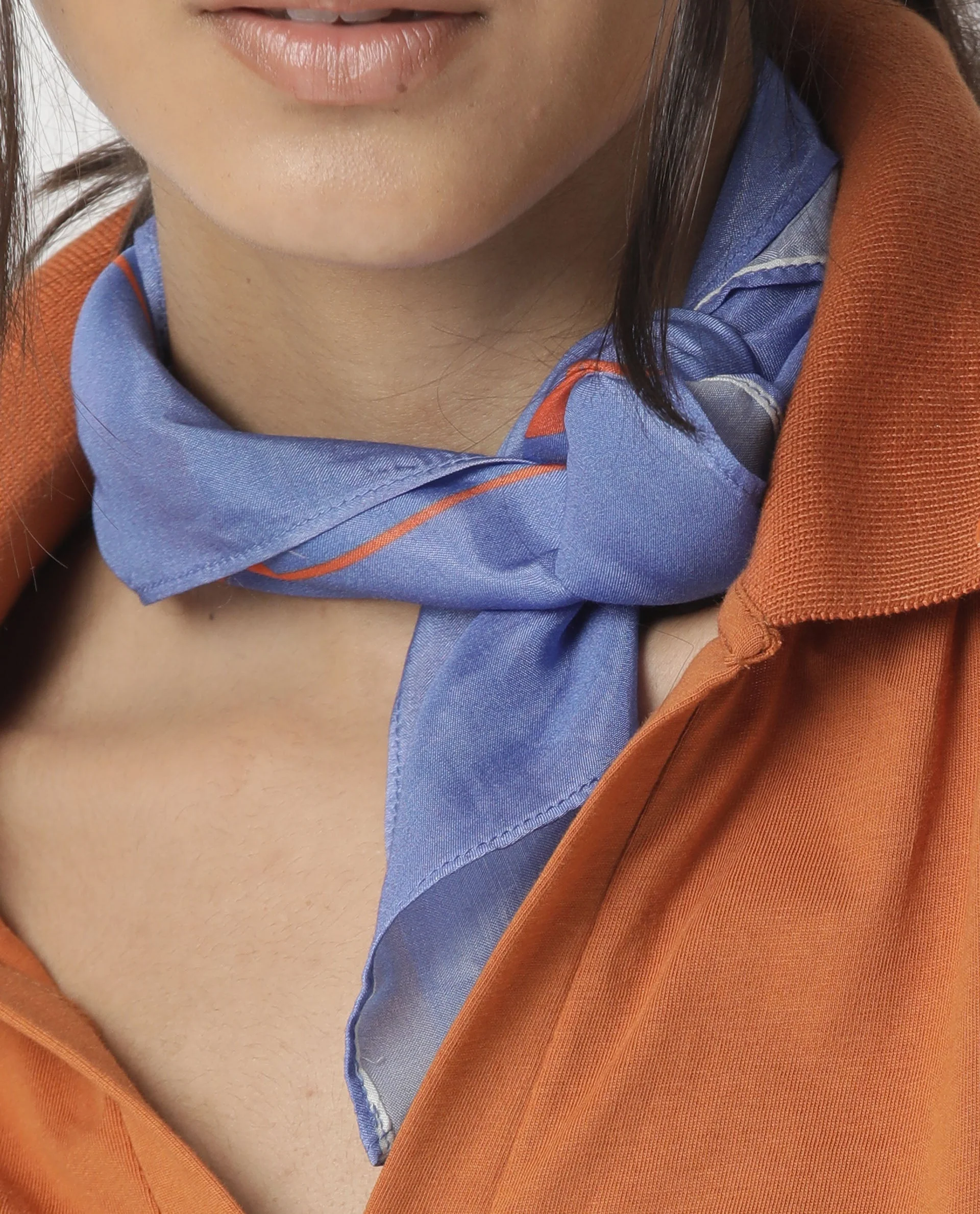 Rareism Women Ezra Blue Scarf Cotton Silk - Image 4
