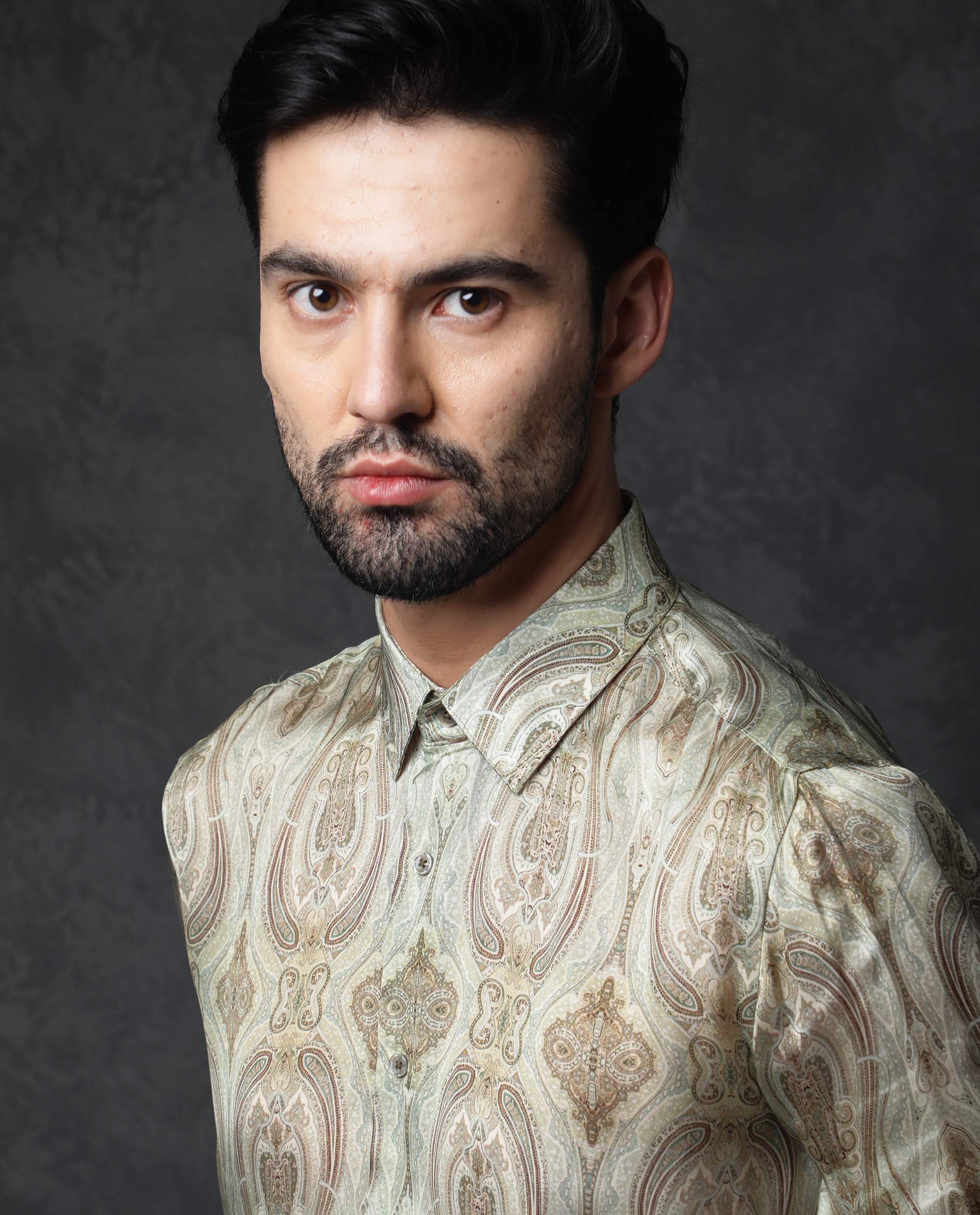 Rare Rabbit Men's Fable Olive Cotton Paisley Print Regular Fit Full Sleeve Collared Shirt - Image 9