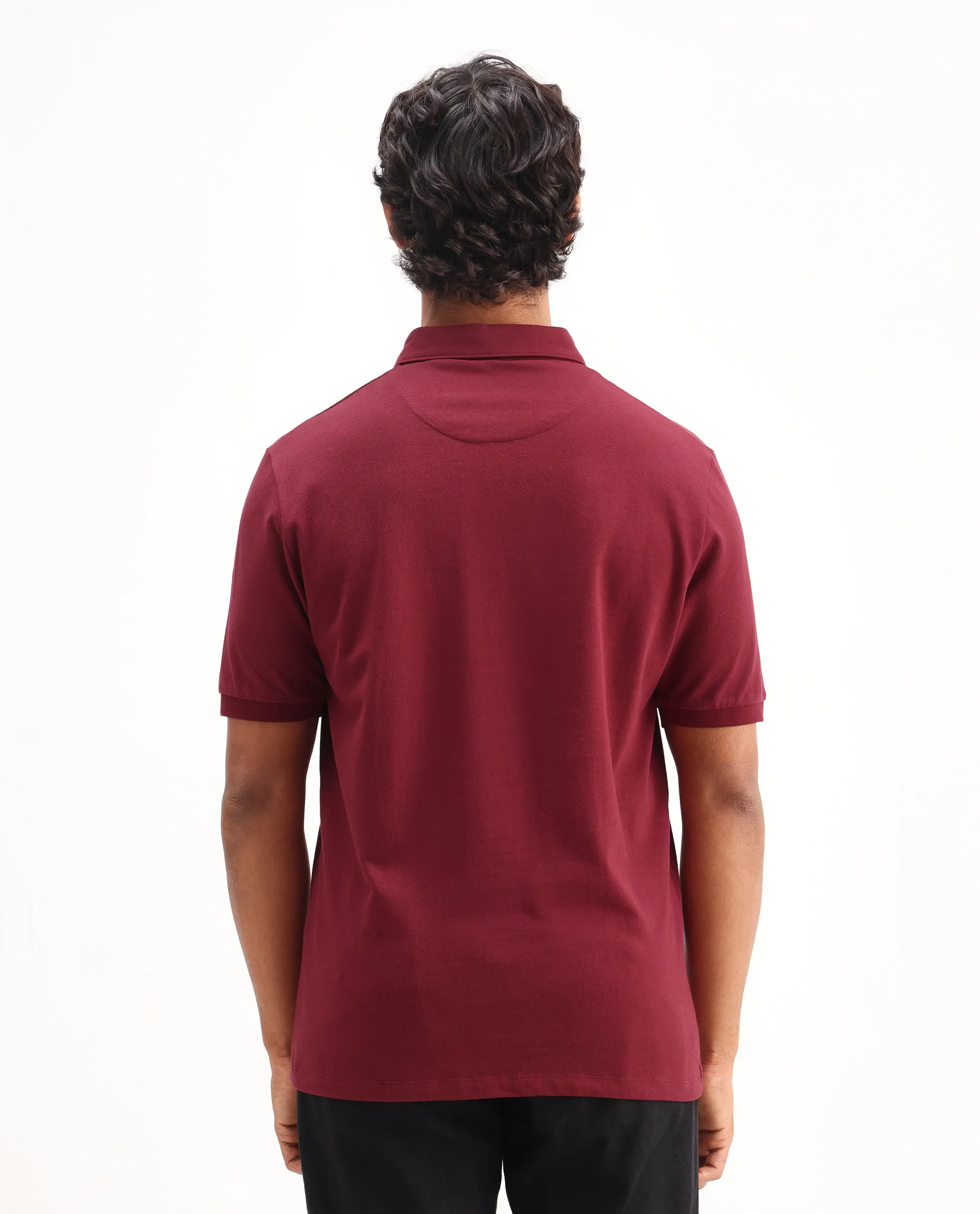 Rare Rabbit Men's Face Red Cotton Embroidered Regular Fit Half Sleeve Polo - Image 6
