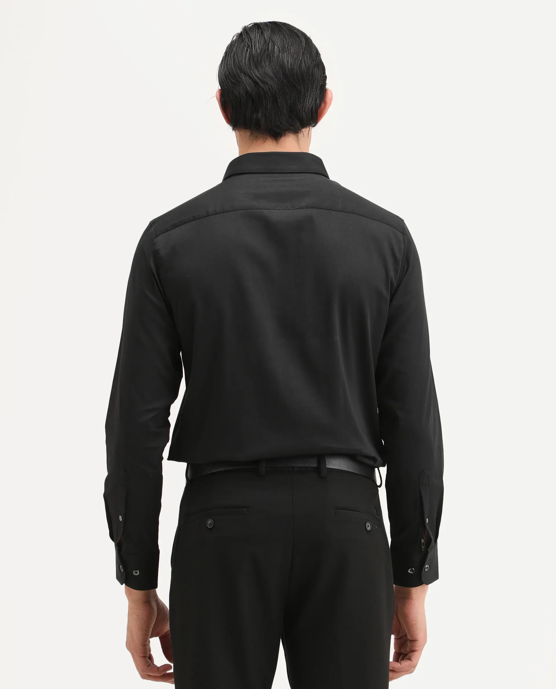Rare Rabbit Men's Faro-2 Black Cotton Embroidered Regular Fit Full Sleeve Collared Shirt - Image 7