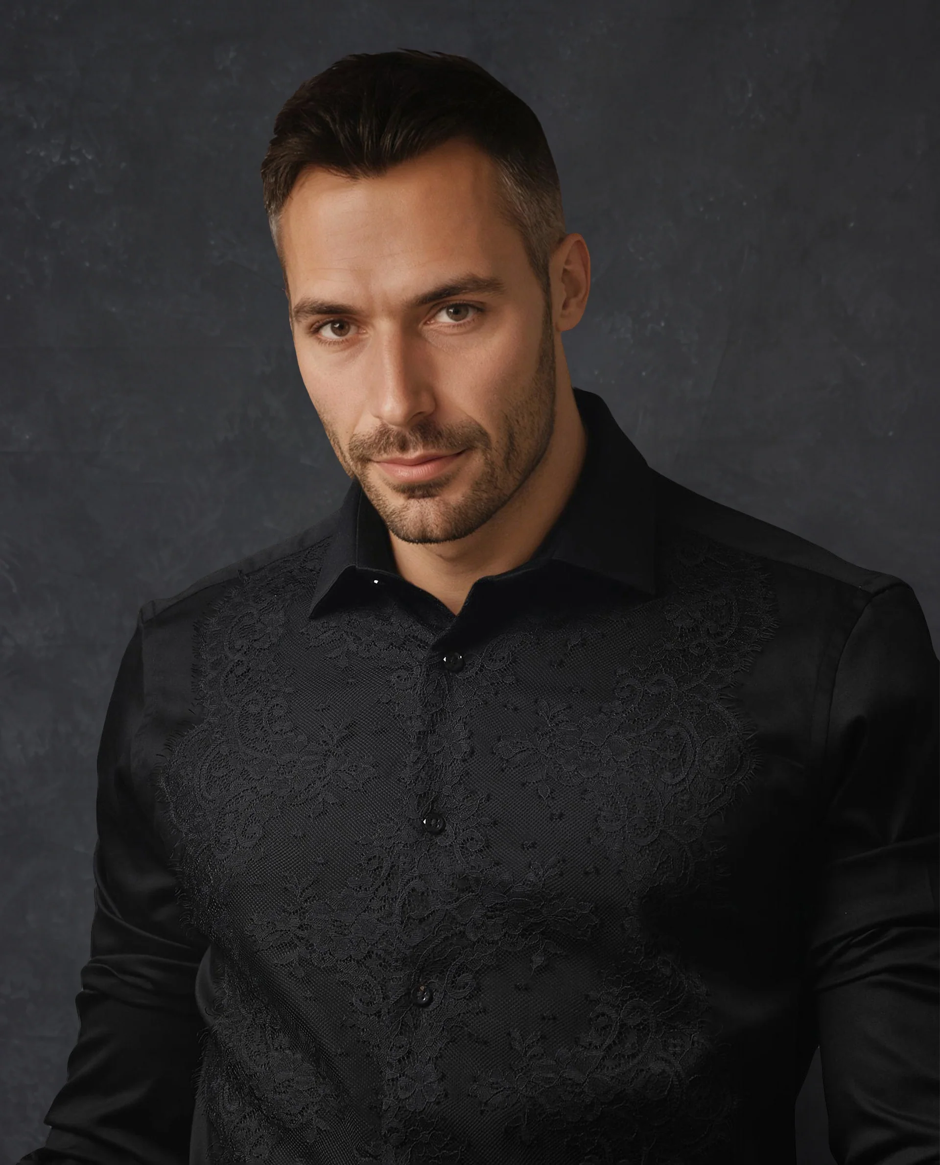 Rare Rabbit Men's Faro Black Cotton Embroidered Regular Fit Full Sleeve Spread Collar Shirt - Image 4