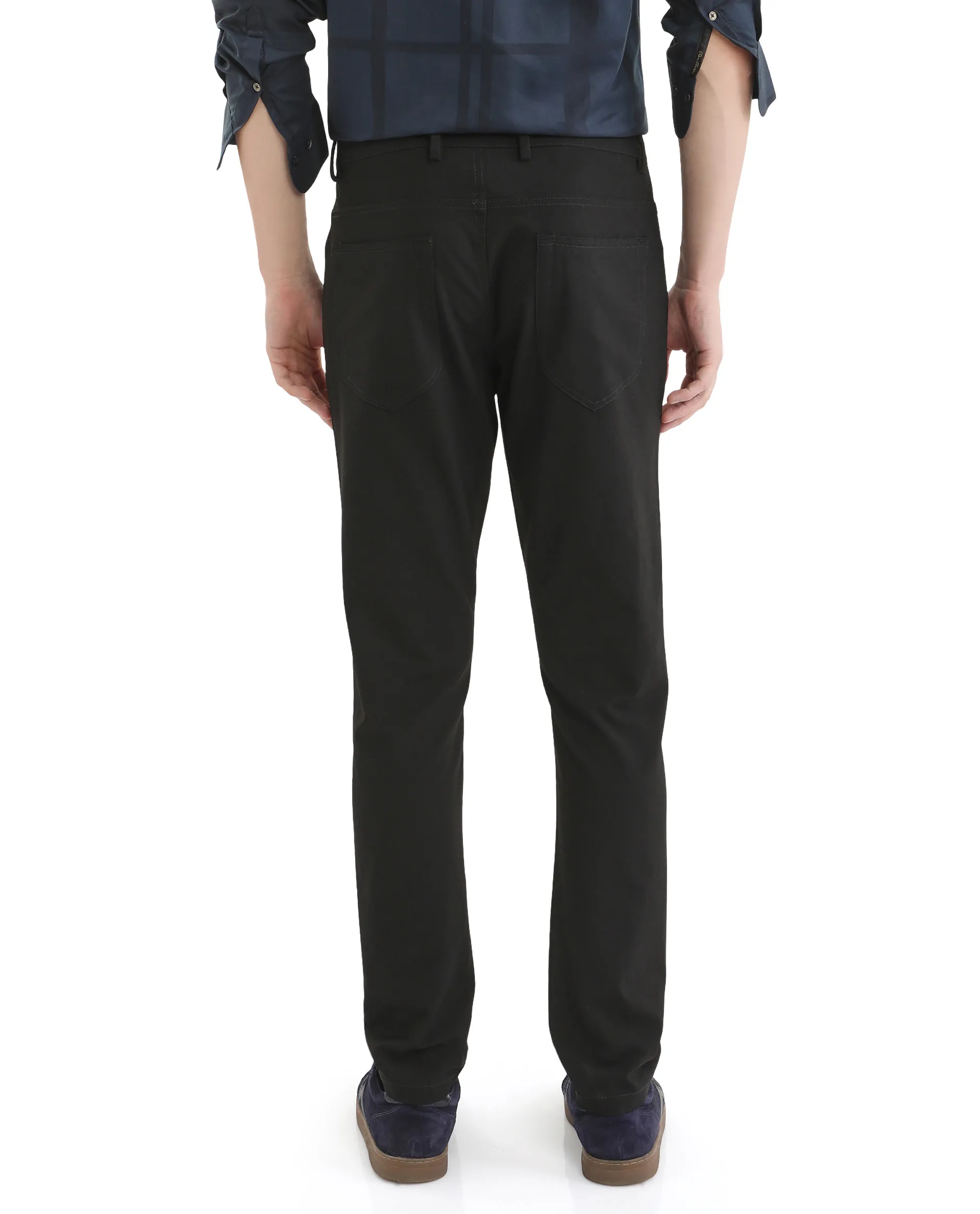 Rare Rabbit Men's Cotton Plain Regular Fit Trouser - Image 8