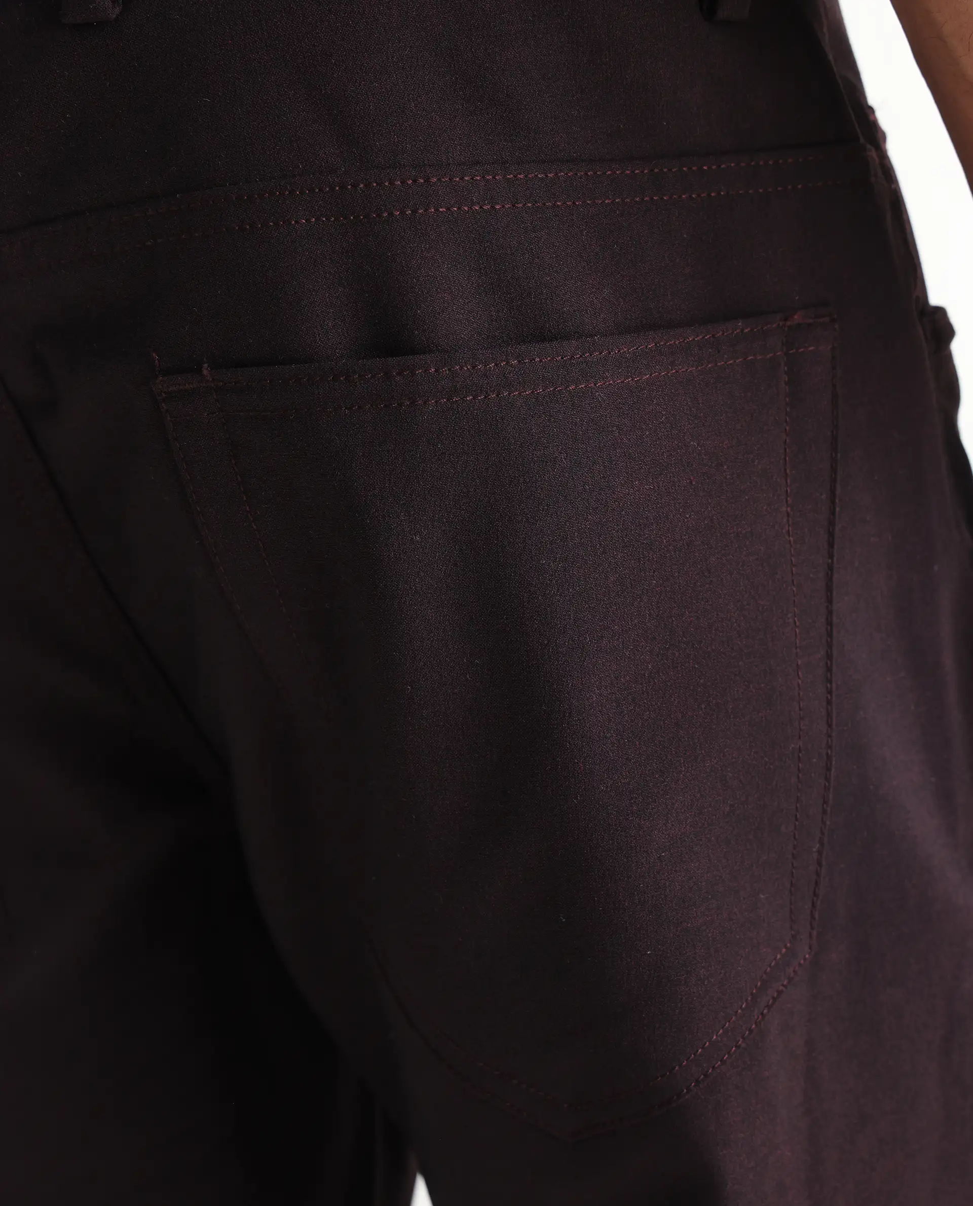 Rare Rabbit Men's Fastro Dark Maroon Cotton Plain Regular Fit Trouser - Image 4