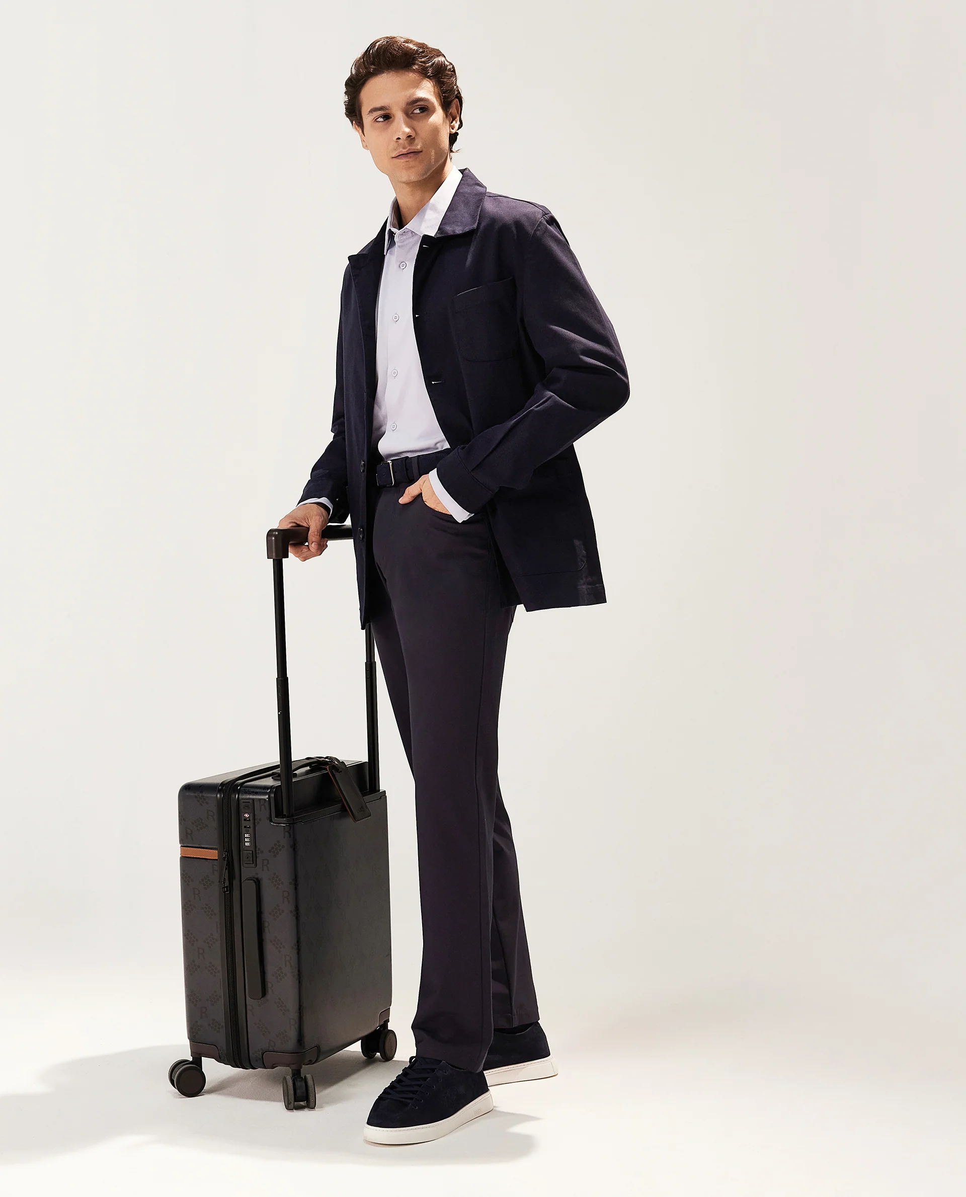 Rare Rabbit Men's Fastro Dark Navy Cotton Plain Regular Fit Trouser - Image 2