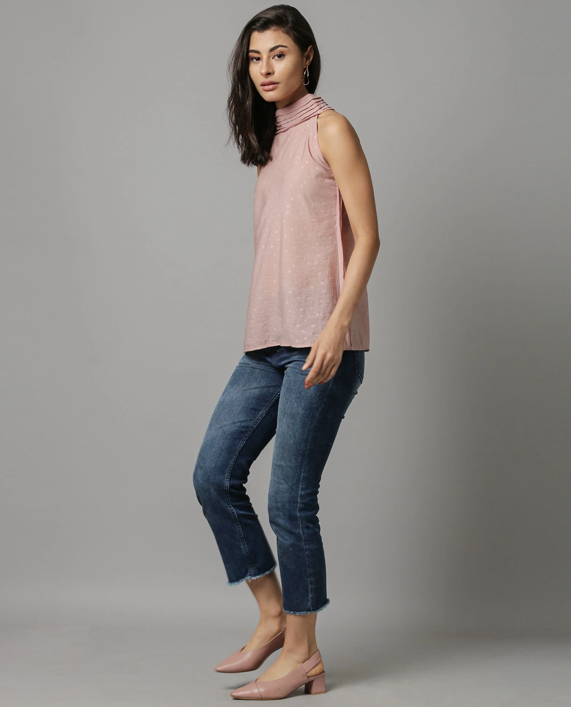 Rareism Women Feather Pink Top Sleeveless - Image 3