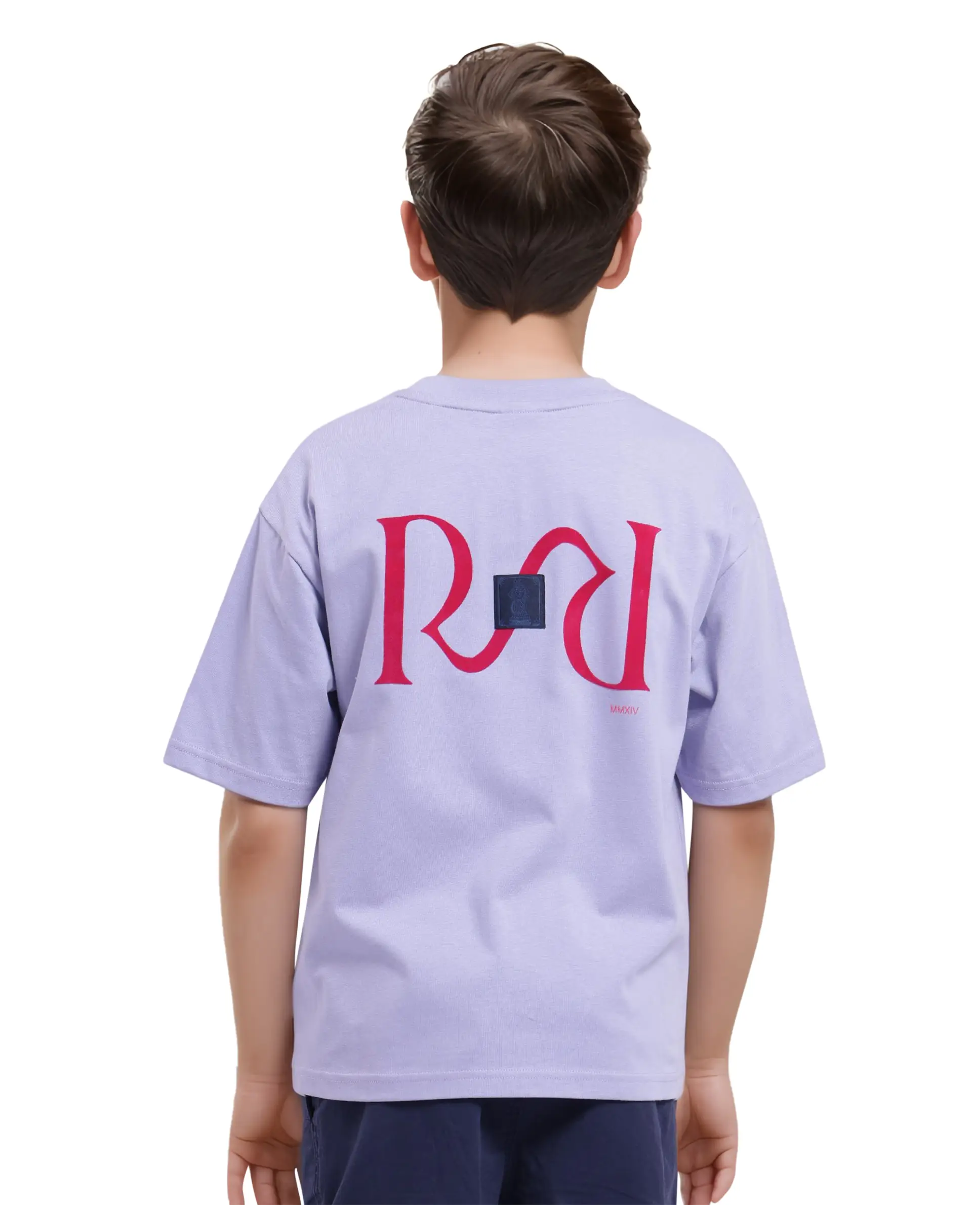 Rare Ones Kids Feg Dusky Purple Cotton Blend Half Sleeves Oversized Crew Neck Graphic Back Print With Applique T-Shirt - Image 10