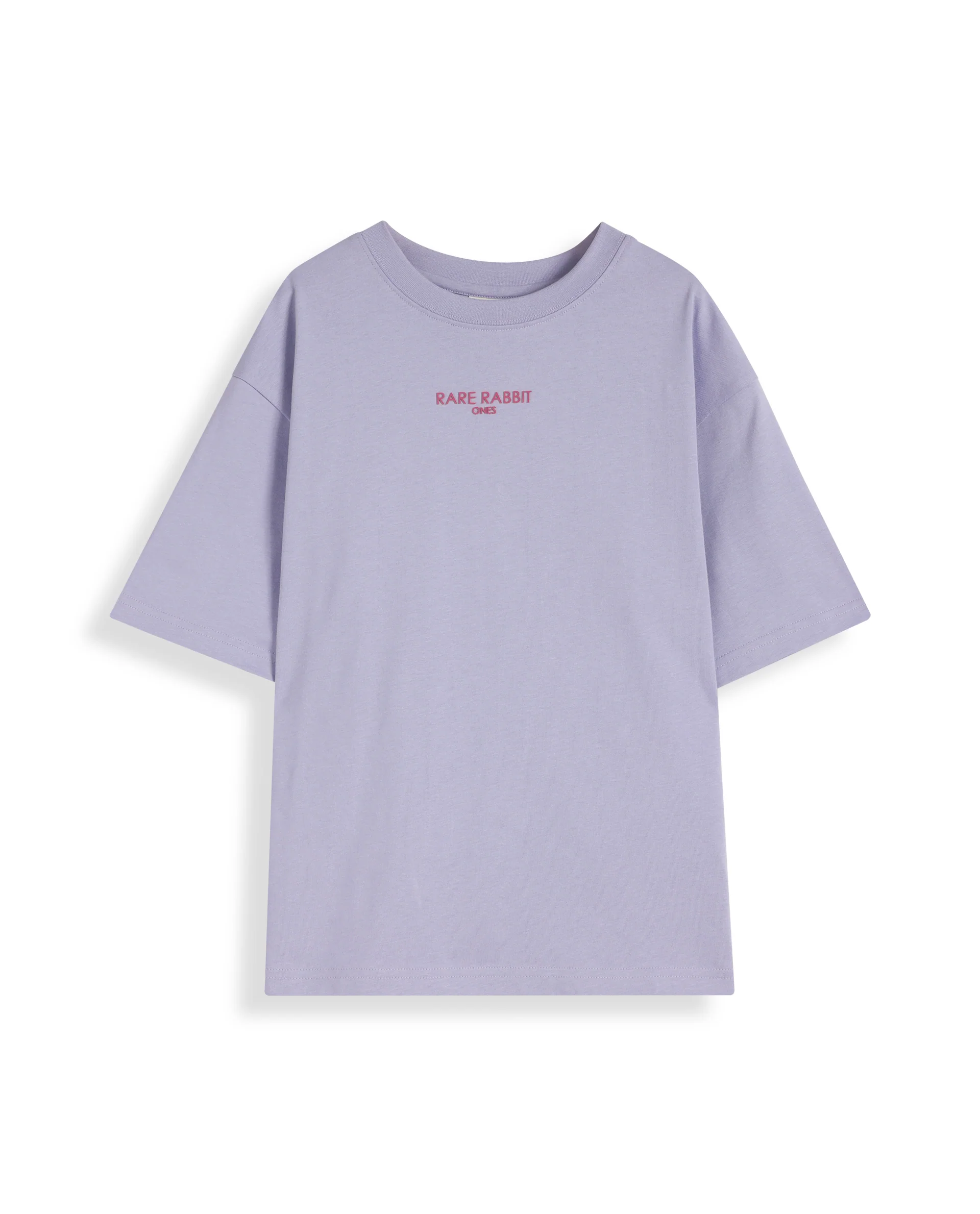 Rare Ones Kids Feg Dusky Purple Cotton Blend Half Sleeves Oversized Crew Neck Graphic Back Print With Applique T-Shirt - Image 2